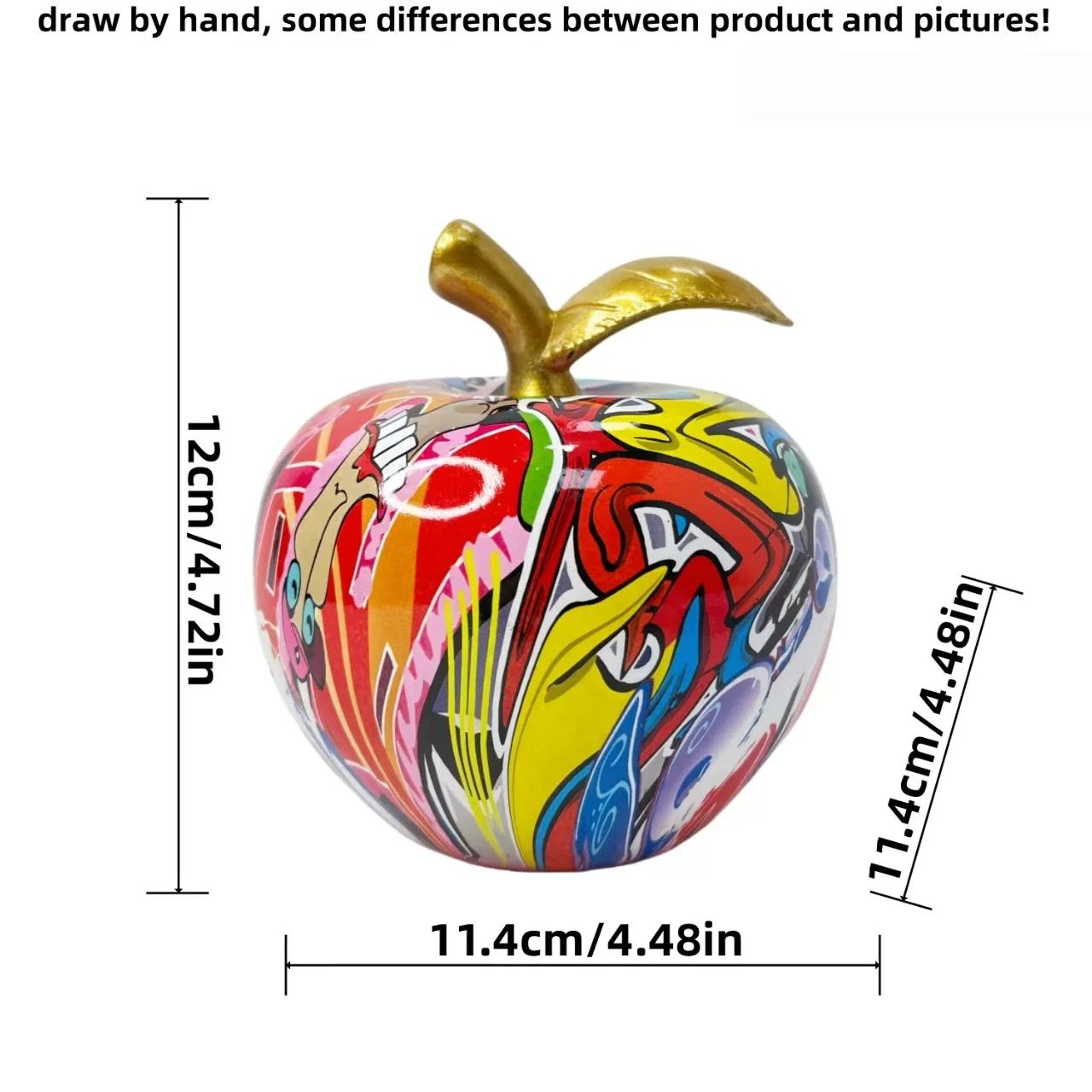 Abstract Apple Statue  Colorful Resin Apple Decor For Modern Home Decoration 7
