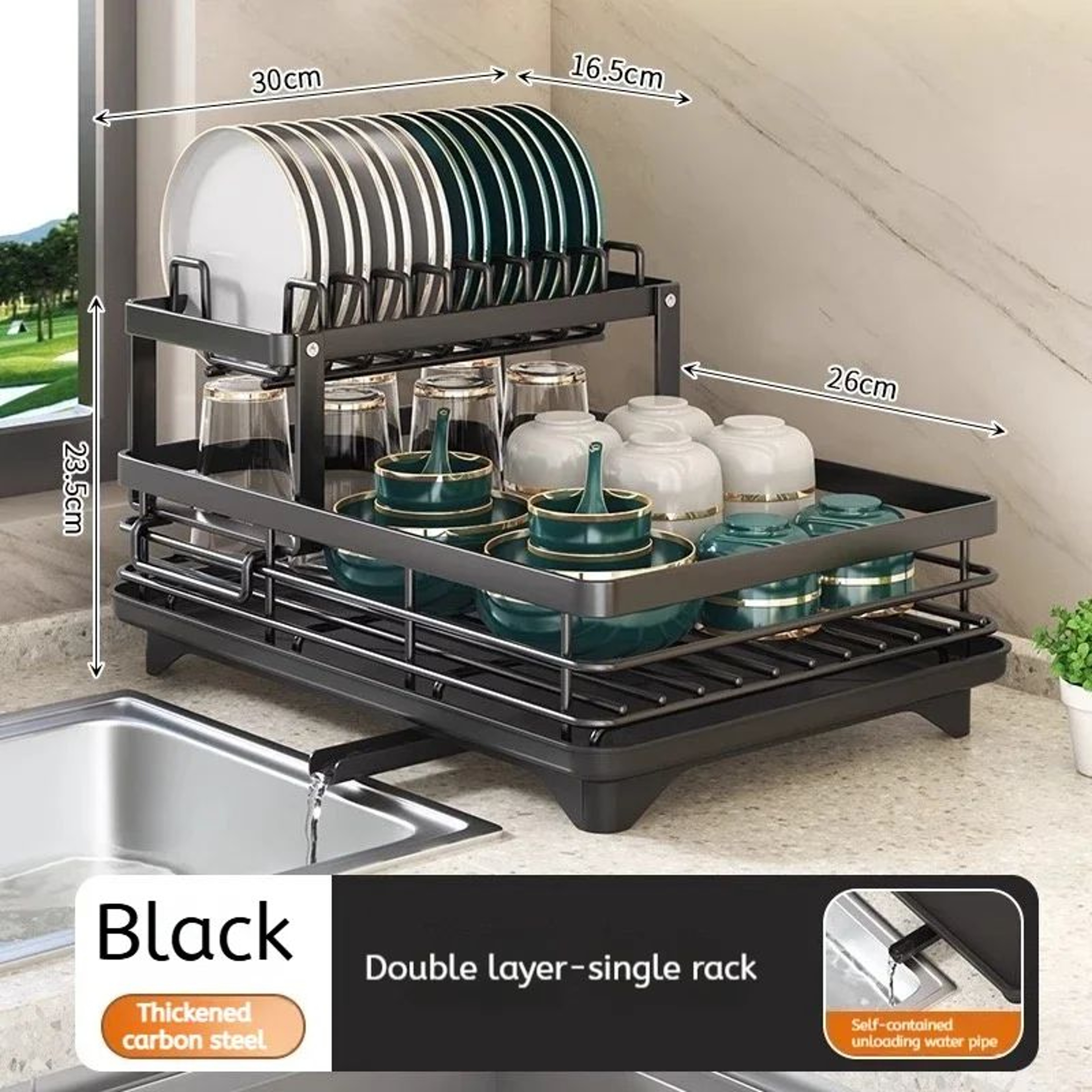 Adjustable Over Sink Dish Drying Rack With Drainboard  Stainless Steel Dish Rack For SpaceSaving Ki 6