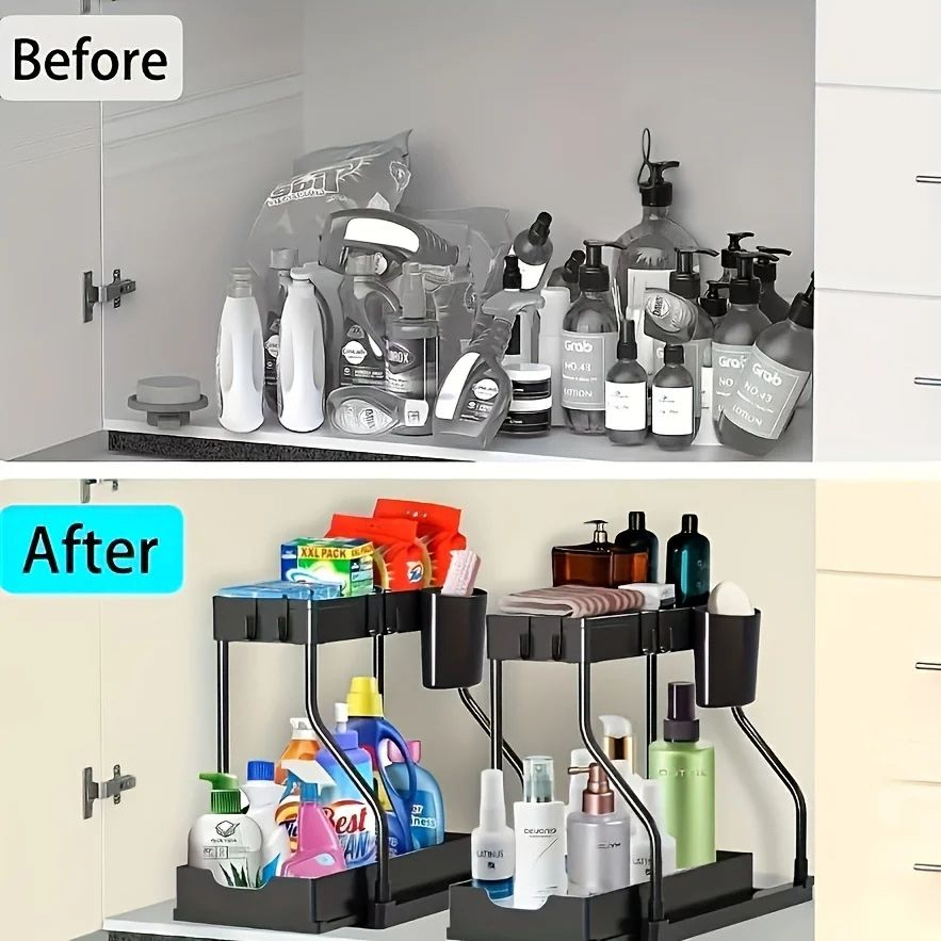 SpaceMax 2Tier Under Sink Organizer With PullOut Drawer 3