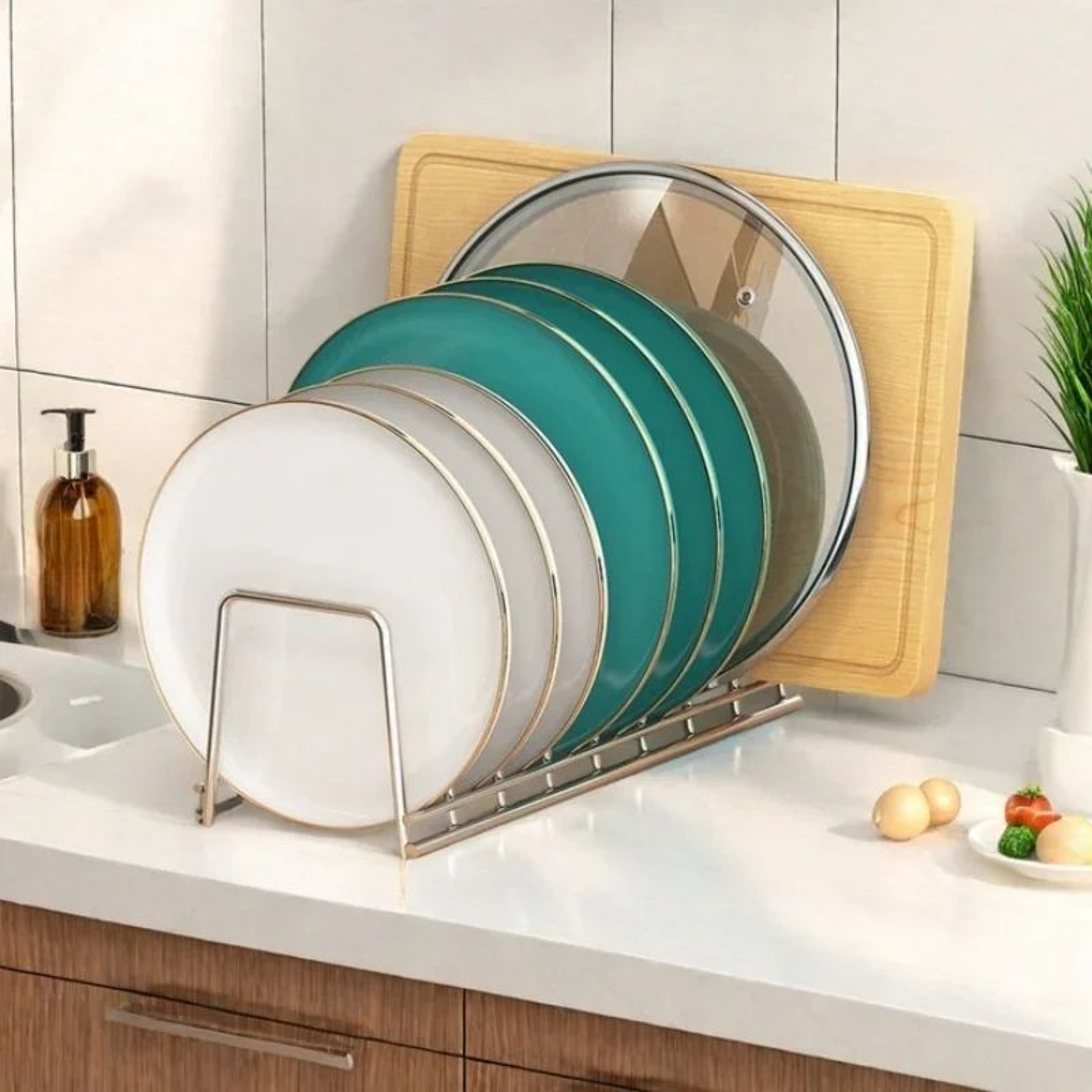 Expandable Dish Drying Rack With Drip Tray  Compact Small Dish Drainer For Organized Kitchens 0