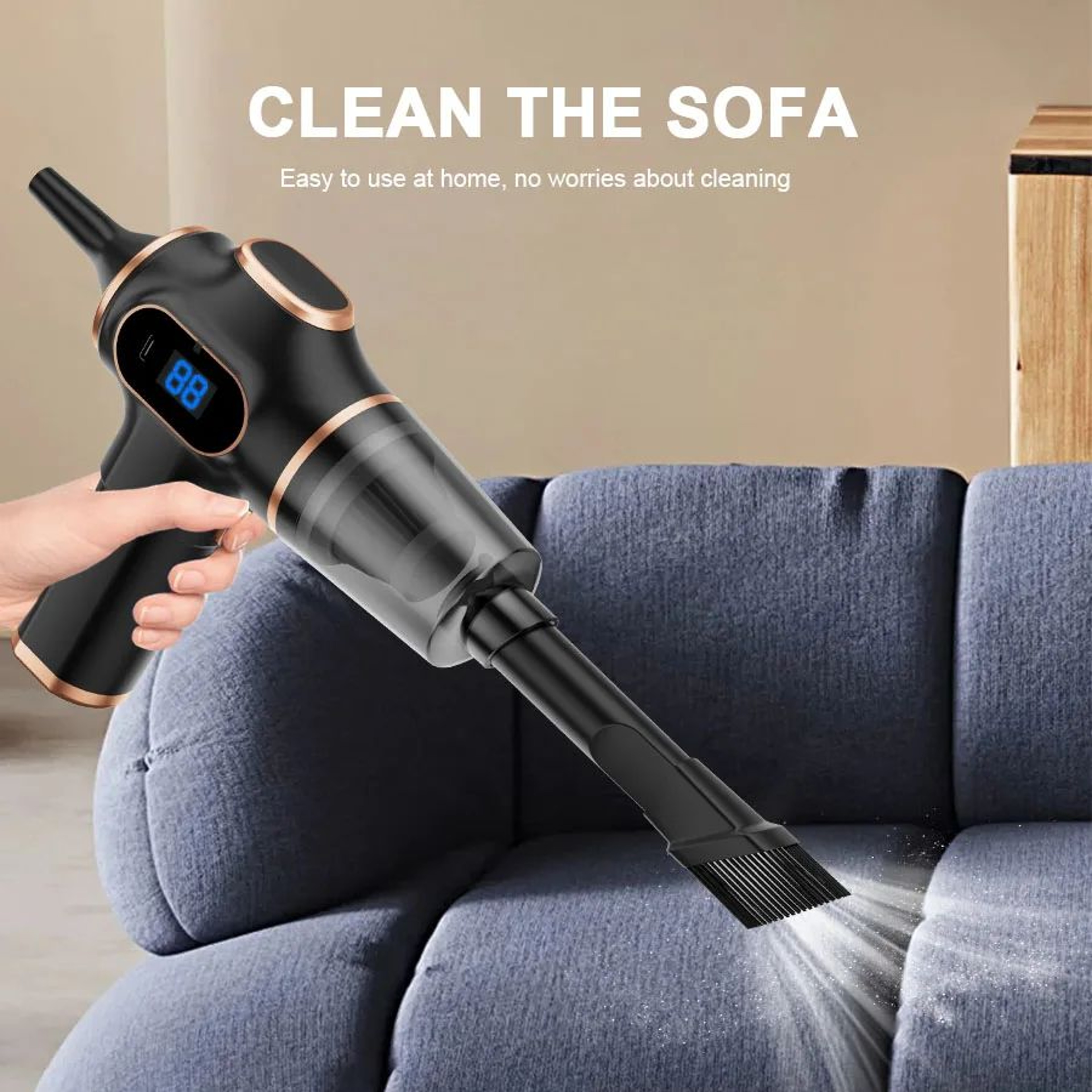 TurboClean Pro Portable Car Vacuum Cleaner  Wireless High Power Mini Vacuum 2