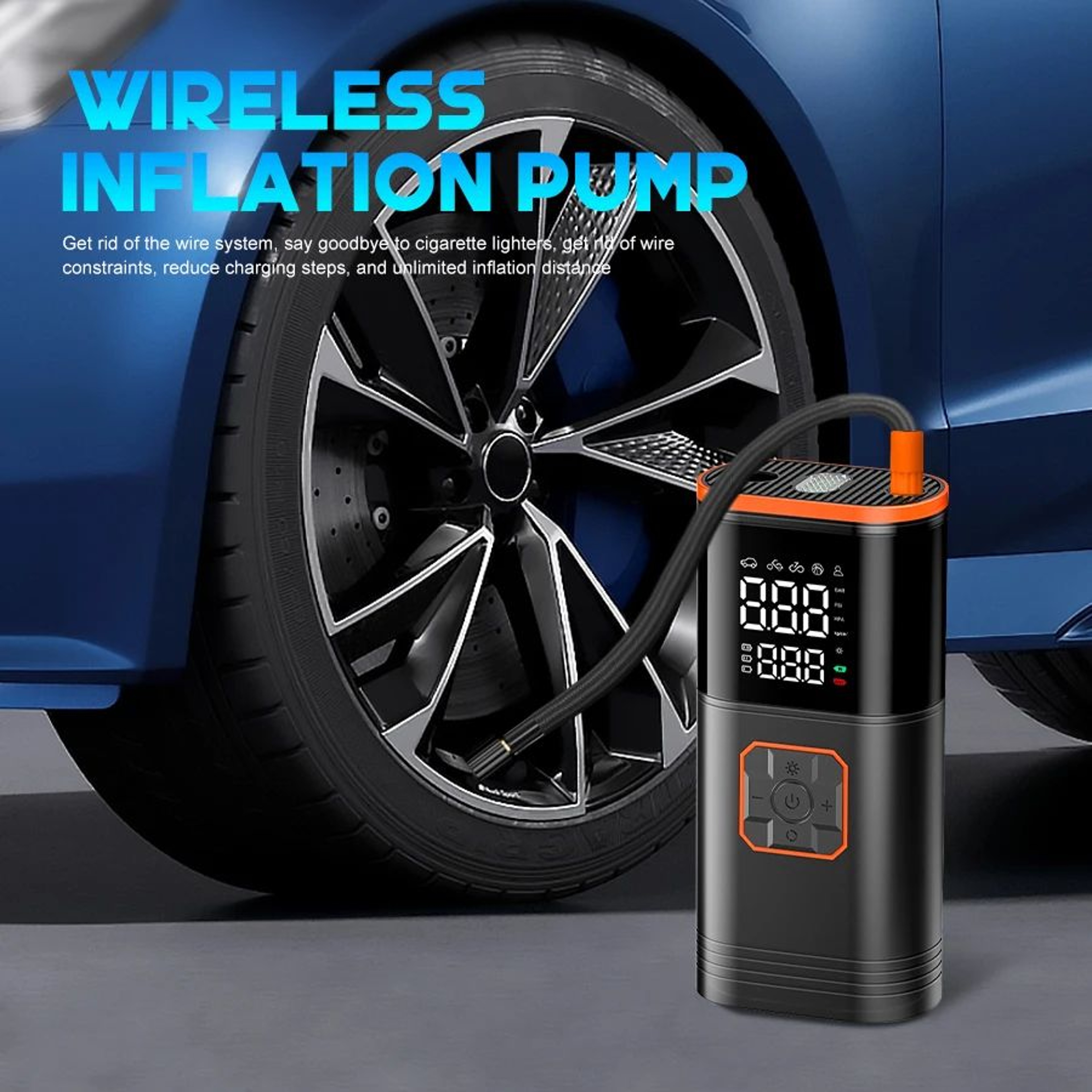 Portable Tire Inflator Pump With Digital Pressure Gauge For Cars Bikes And Emergencies 2