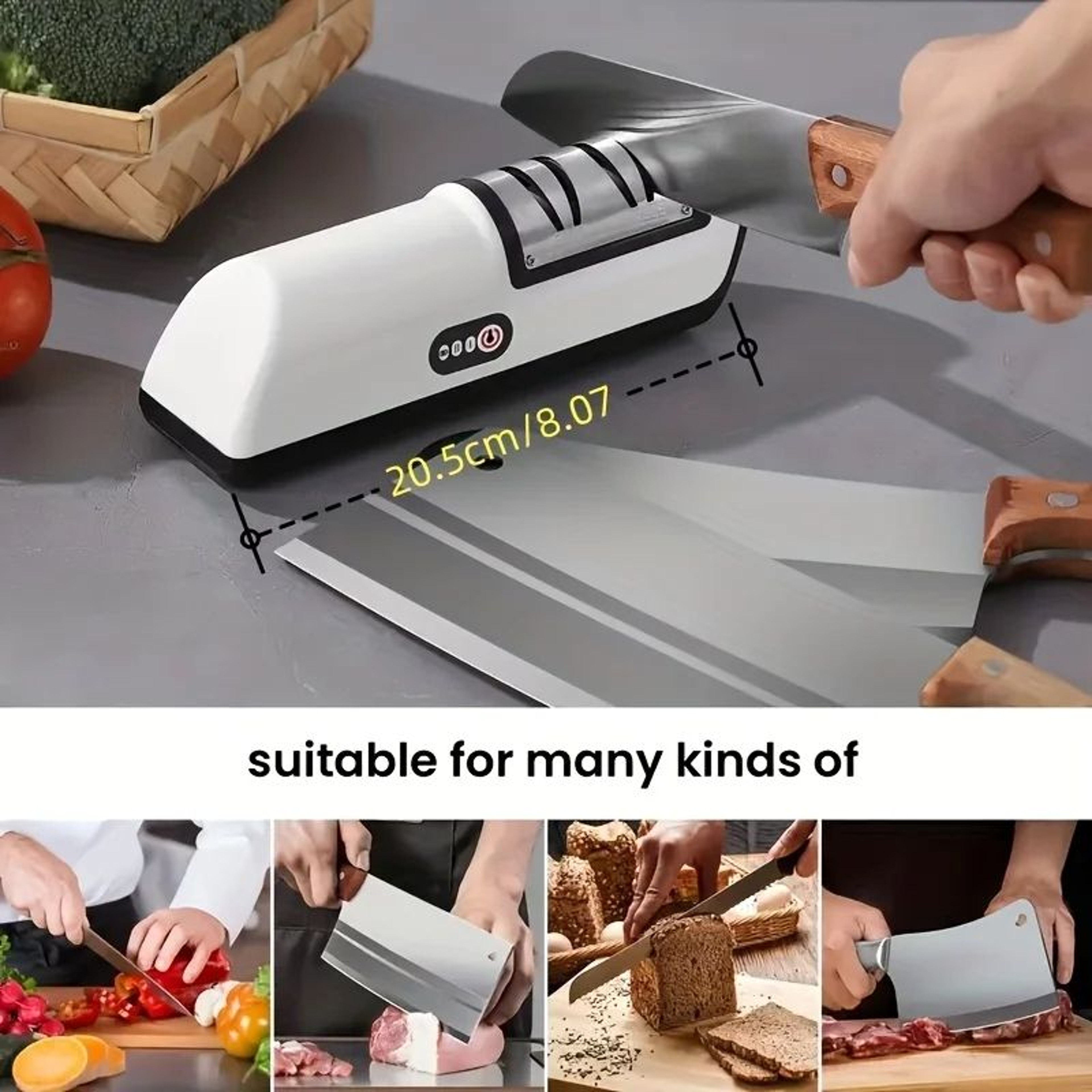 PrecisionPro Electric Knife Sharpener  Automatic Professional Kitchen Sharpening Tool 4