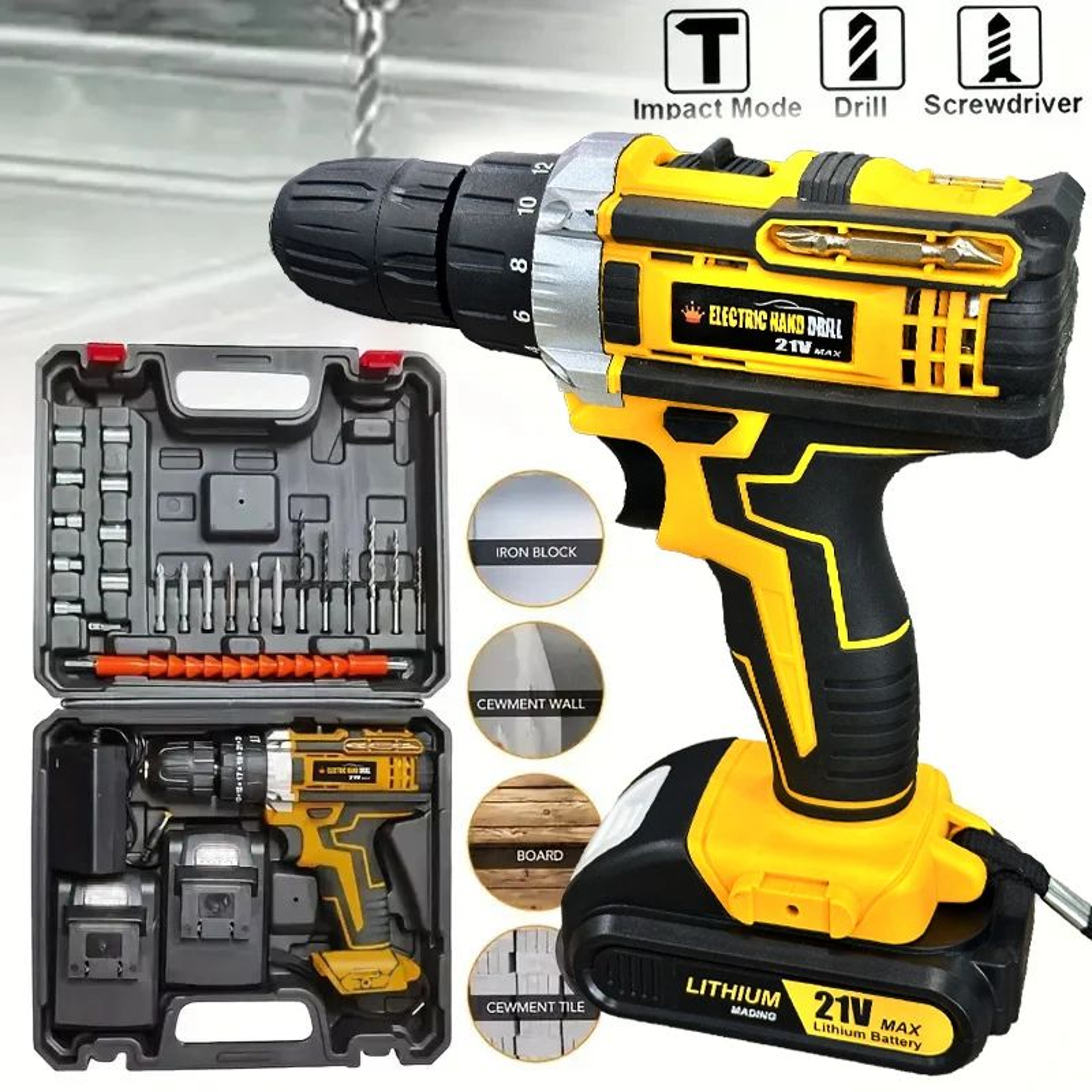 20V Cordless Power Drill Set  Complete Home Repair Drill Kit With MultiBit Accessories 0