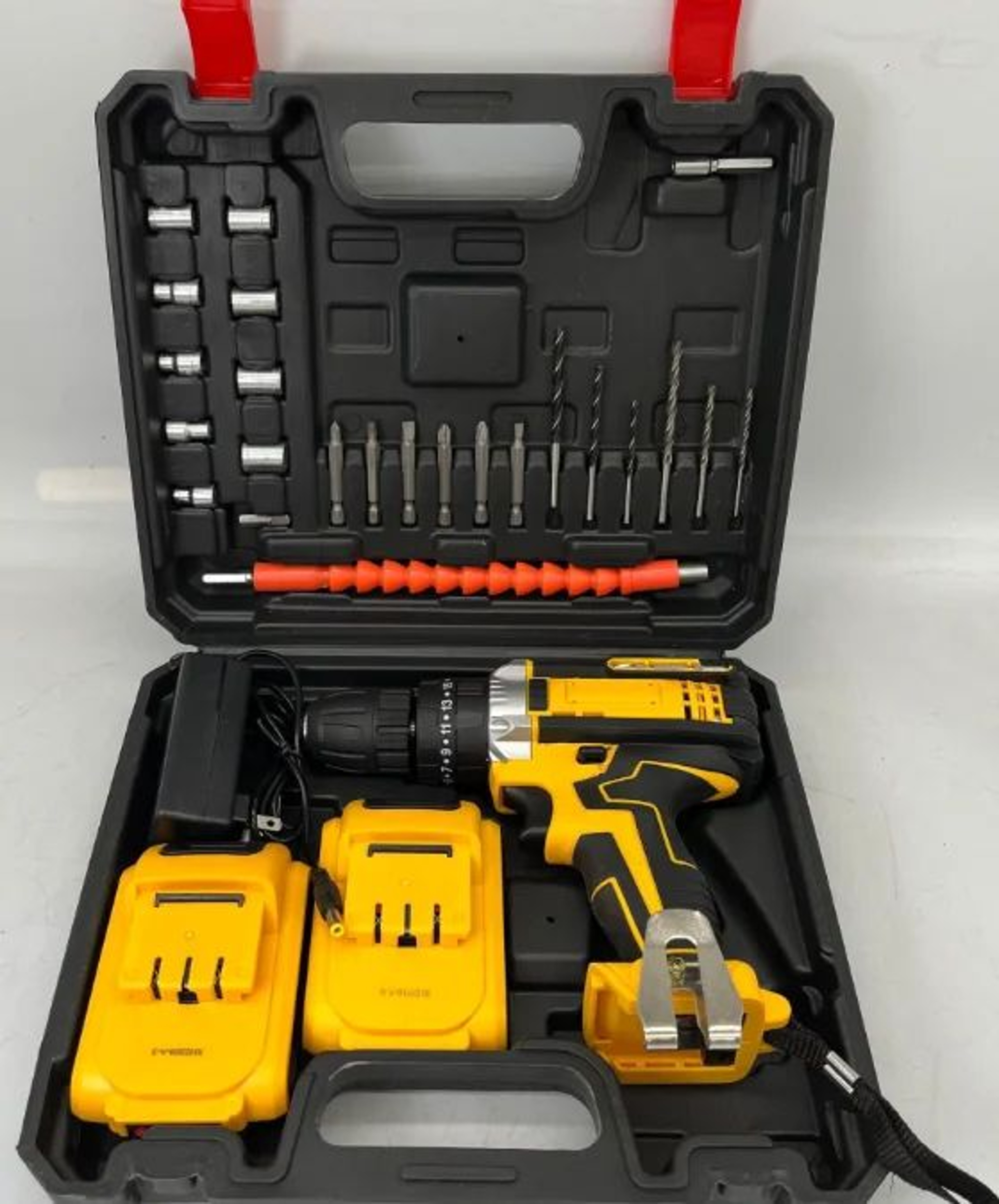 20V Cordless Power Drill Set  Complete Home Repair Drill Kit With MultiBit Accessories 7
