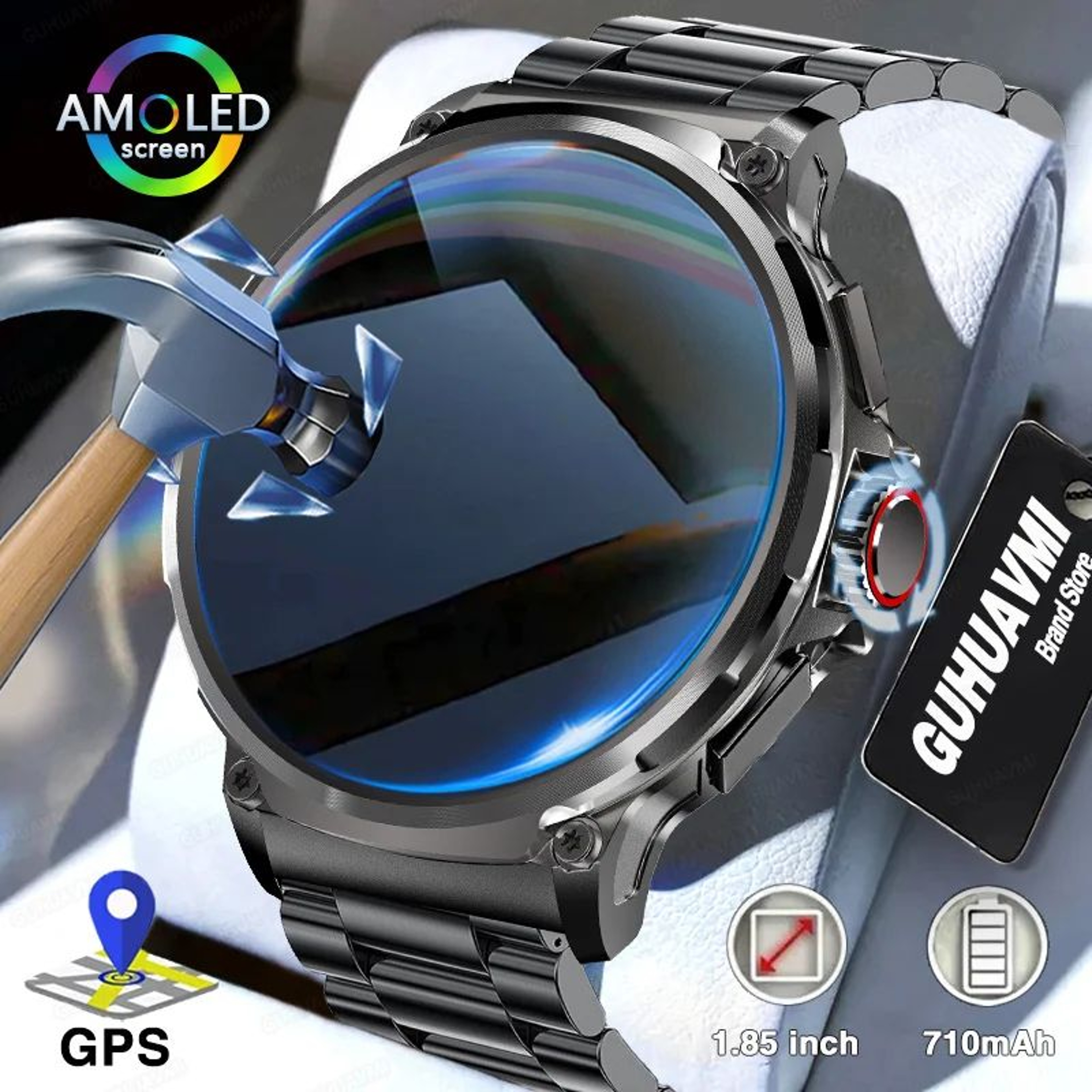 UltraFit AMOLED GPS Smartwatch With Bluetooth Calling  7Day Battery 0