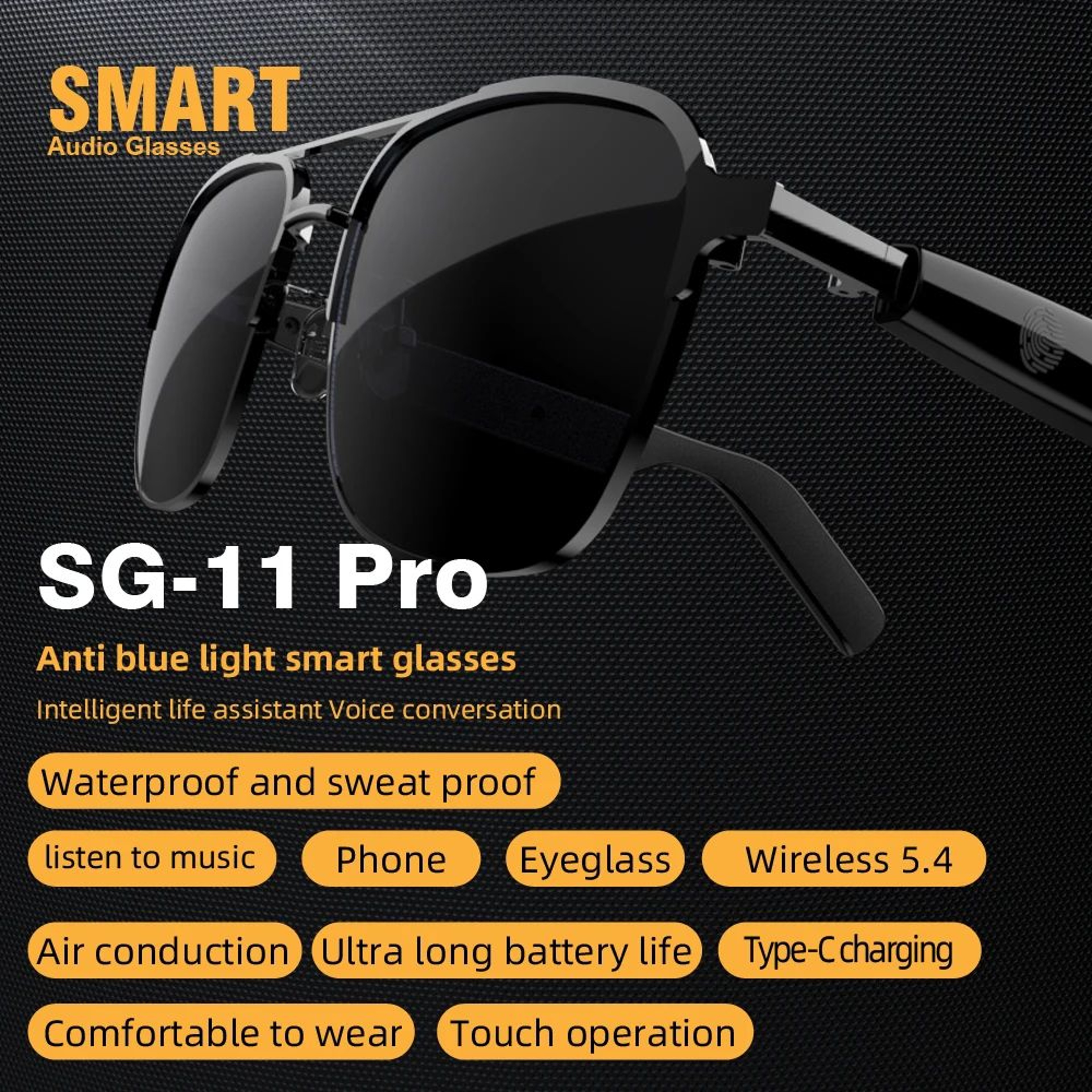 SG11 Pro Smart Sunglasses With Speakers  Bluetooth Audio Glasses For Sports  Outdoor Use 5