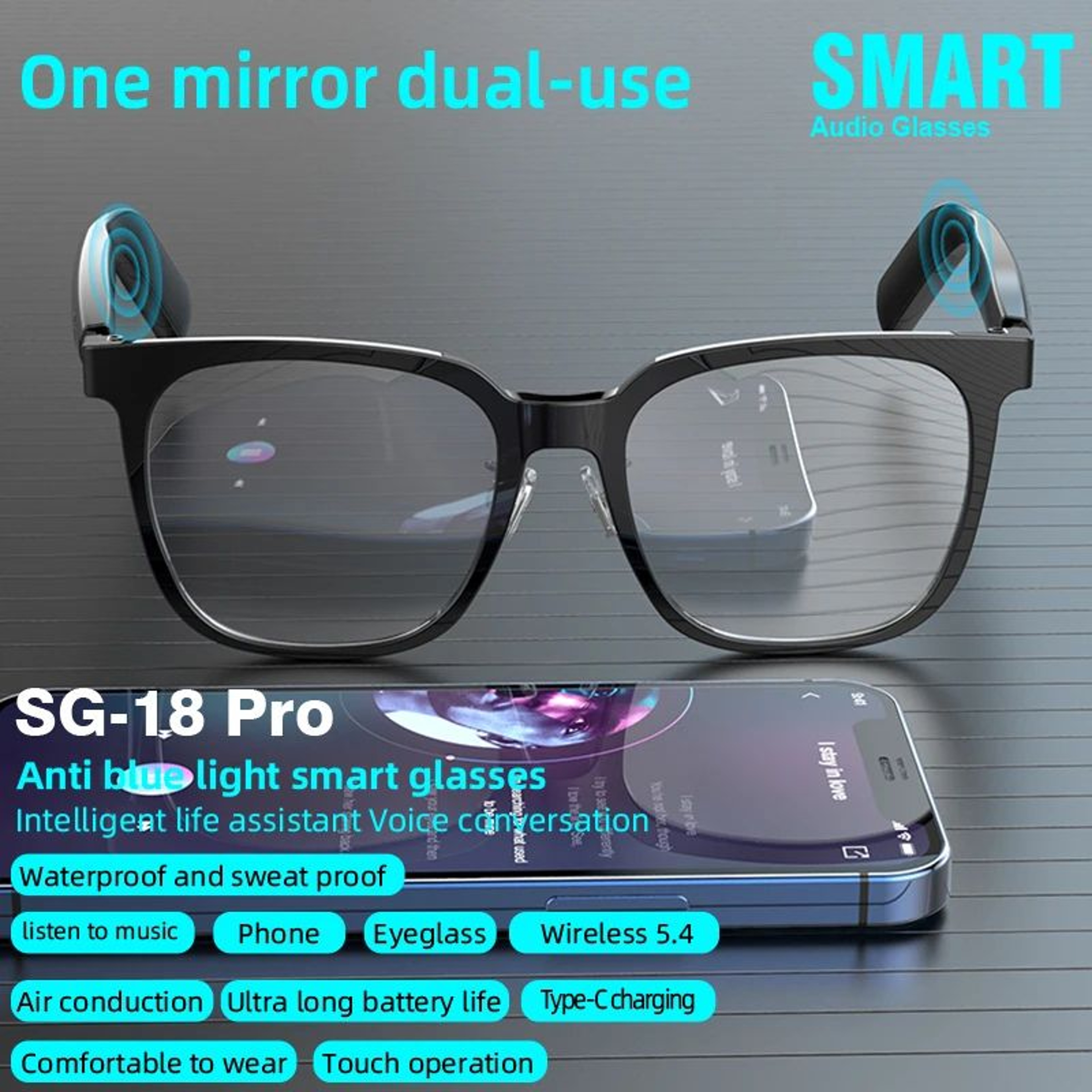 Smart Bluetooth Audio Glasses With Magnetic Lenses  AllDay Comfort Wireless Eyewear 4