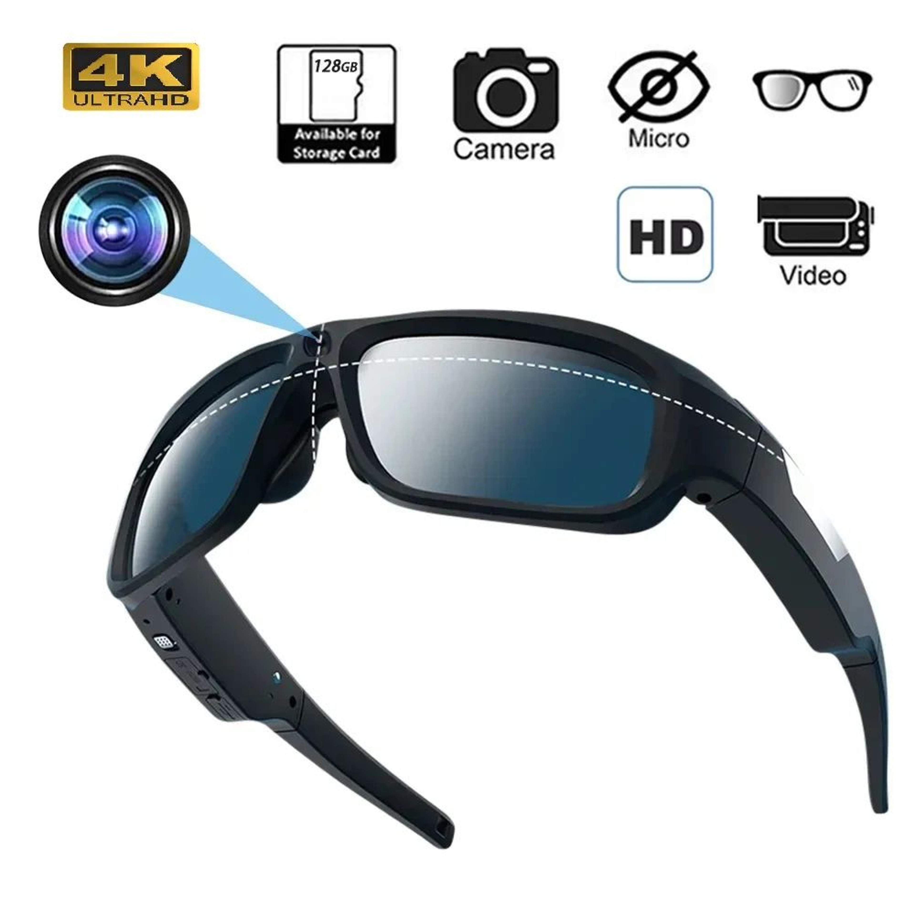 4K Smart Camera Glasses  HD Smart Glasses Camera With HandsFree Recording For Driving  Outdoor Adve 0