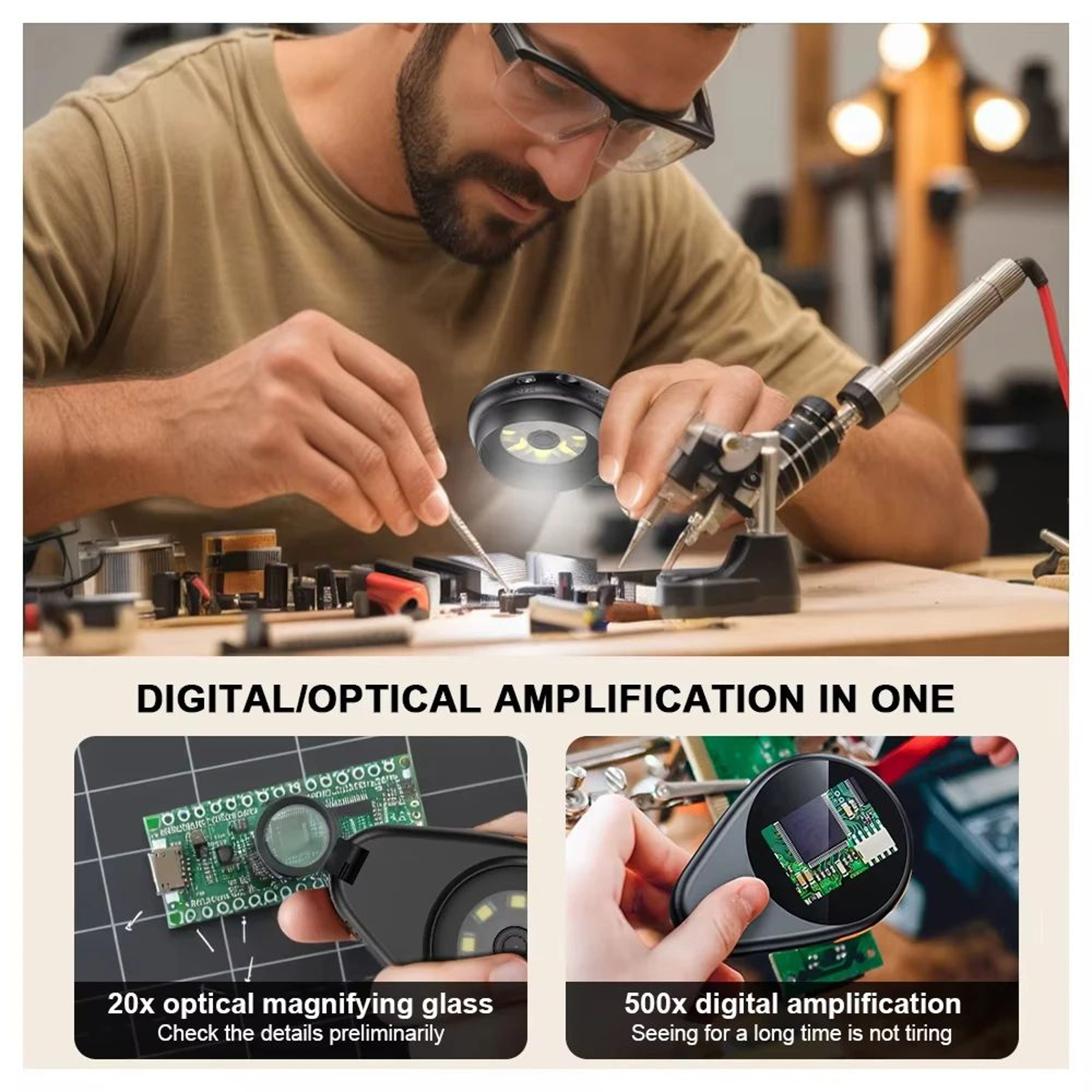 Auto Focus 500X Digital Microscope  Portable USB Microscope Camera For Precision Inspection 4