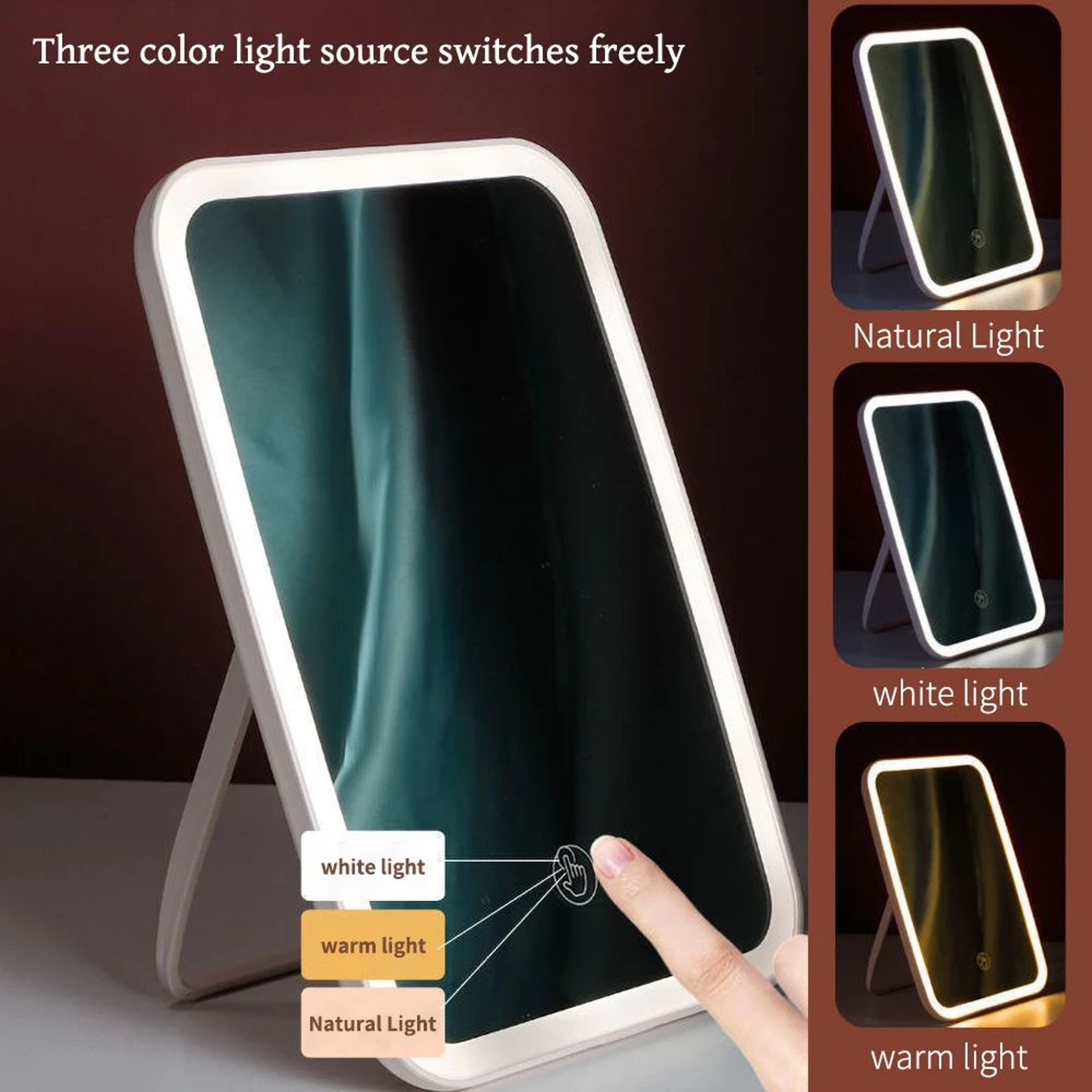 Foldable USB LED Vanity Lights With Tricolor Dimmable Glow 5