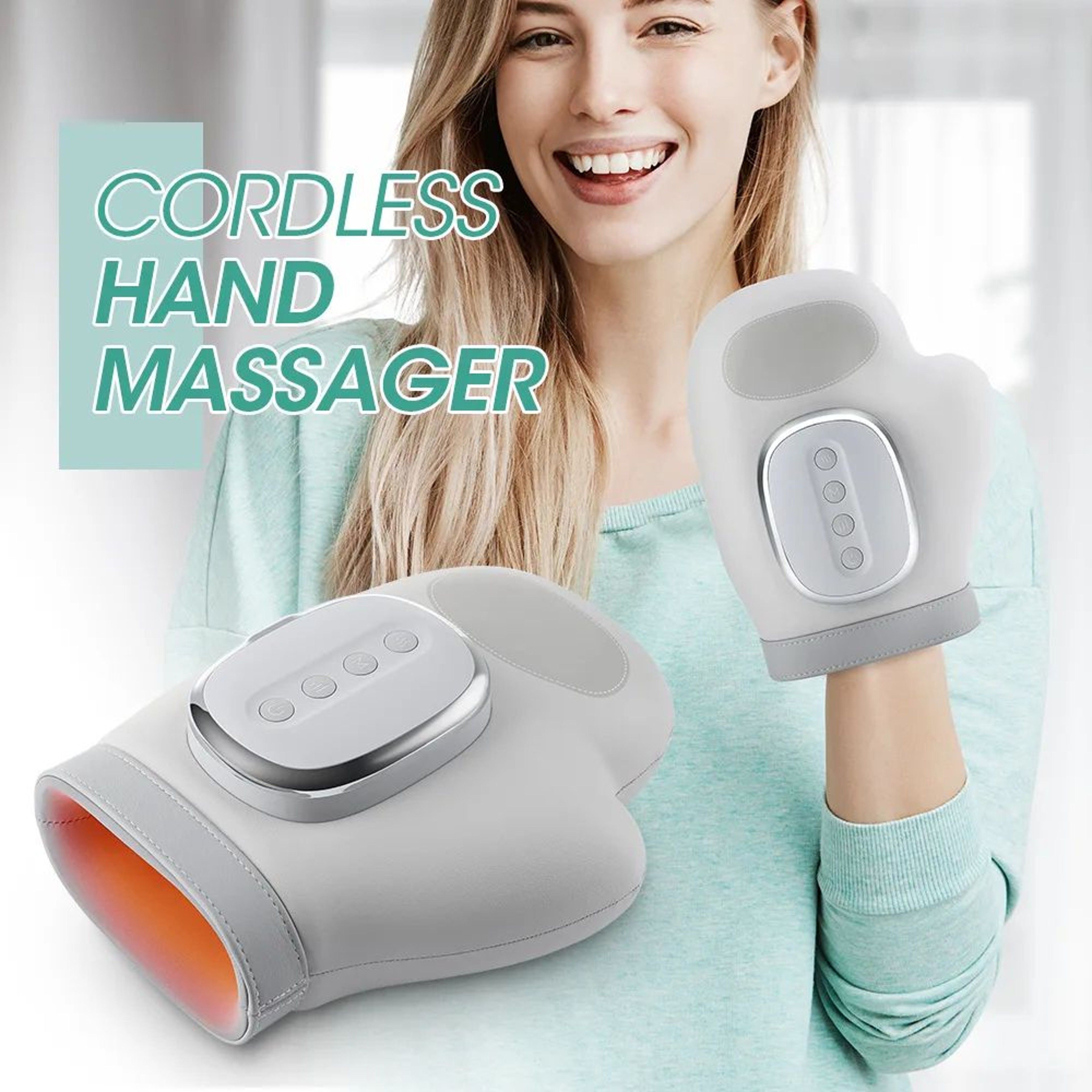 AirFlow Pro Hand Massager  Cordless Hand Massager For Carpal Tunnel With Heat Compression  Vibratio 0