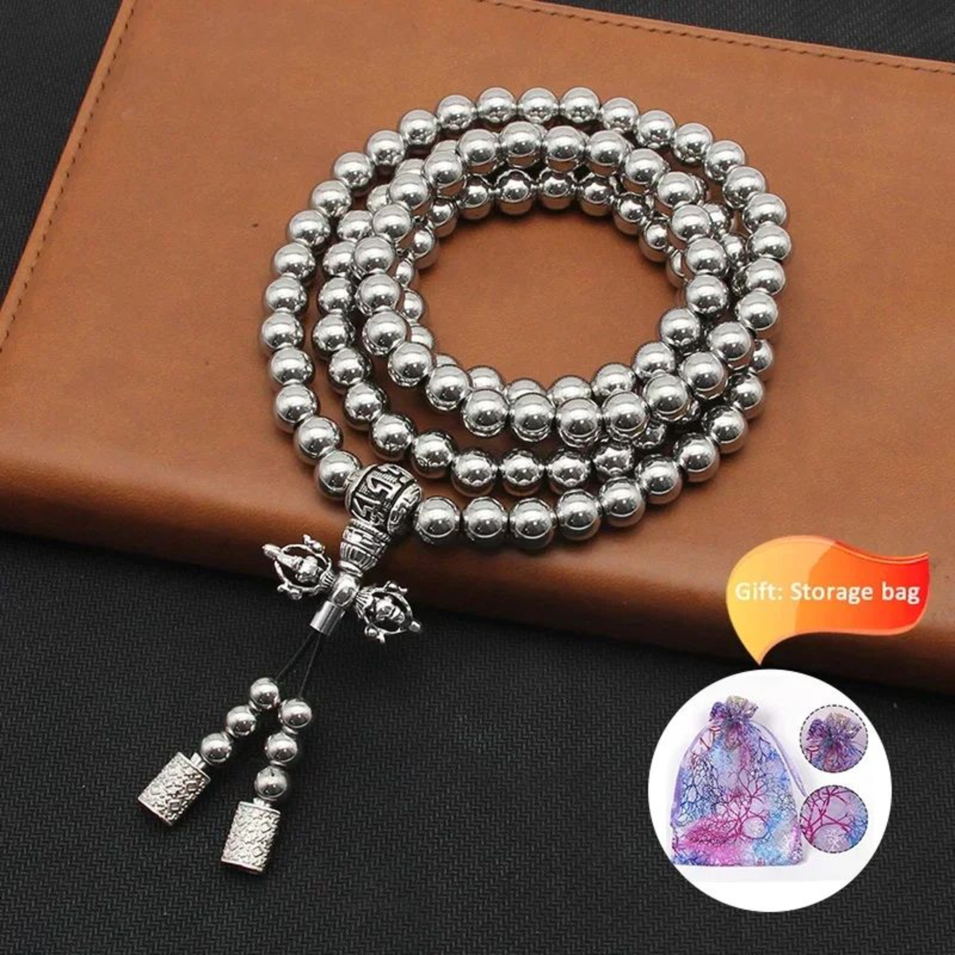 Titanium EDC Self Defense Necklace With Tactical Bead Chain 6