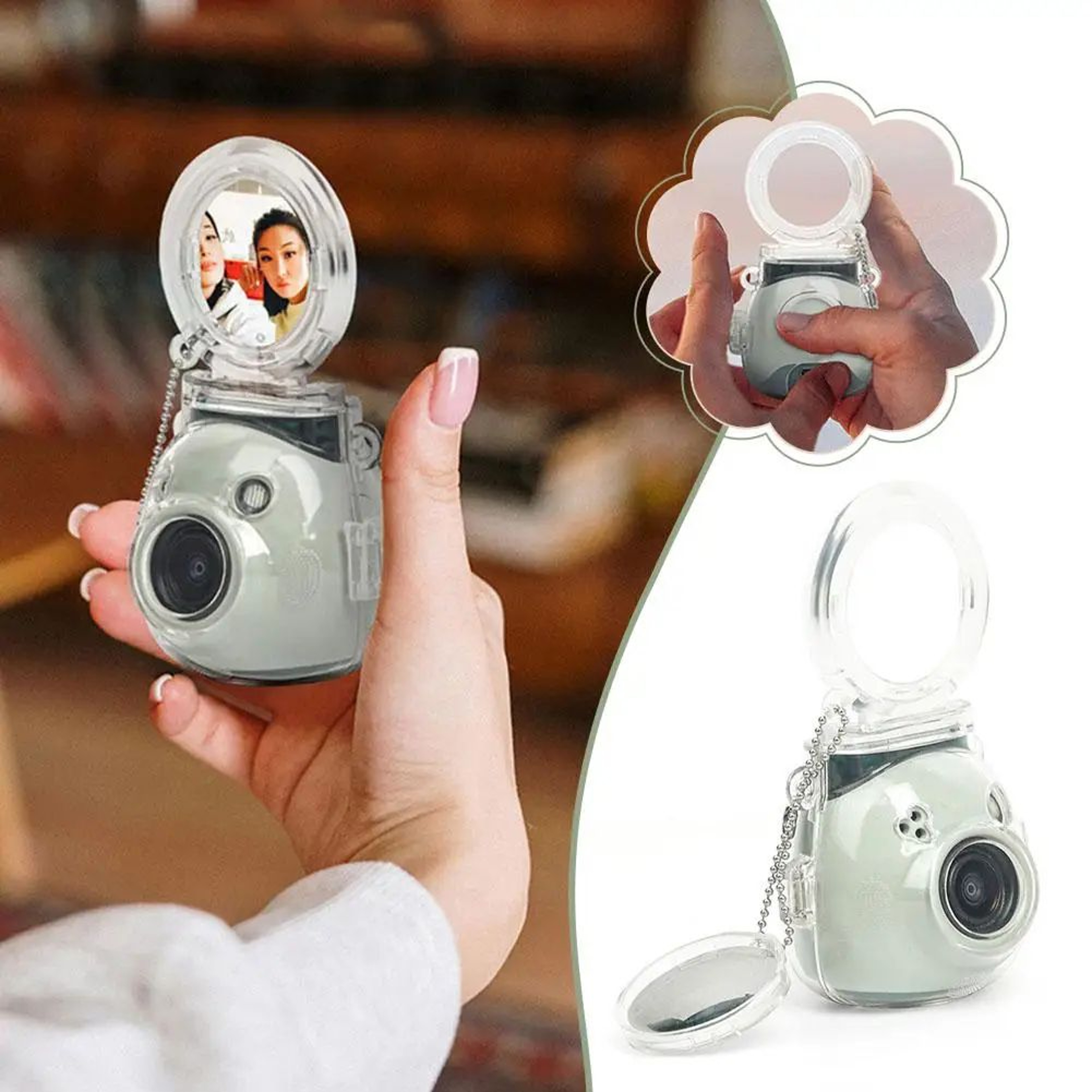 Crystal Clear Instax Pal Case  AntiScratch Transparent Camera Cover With Selfie Mirror 1