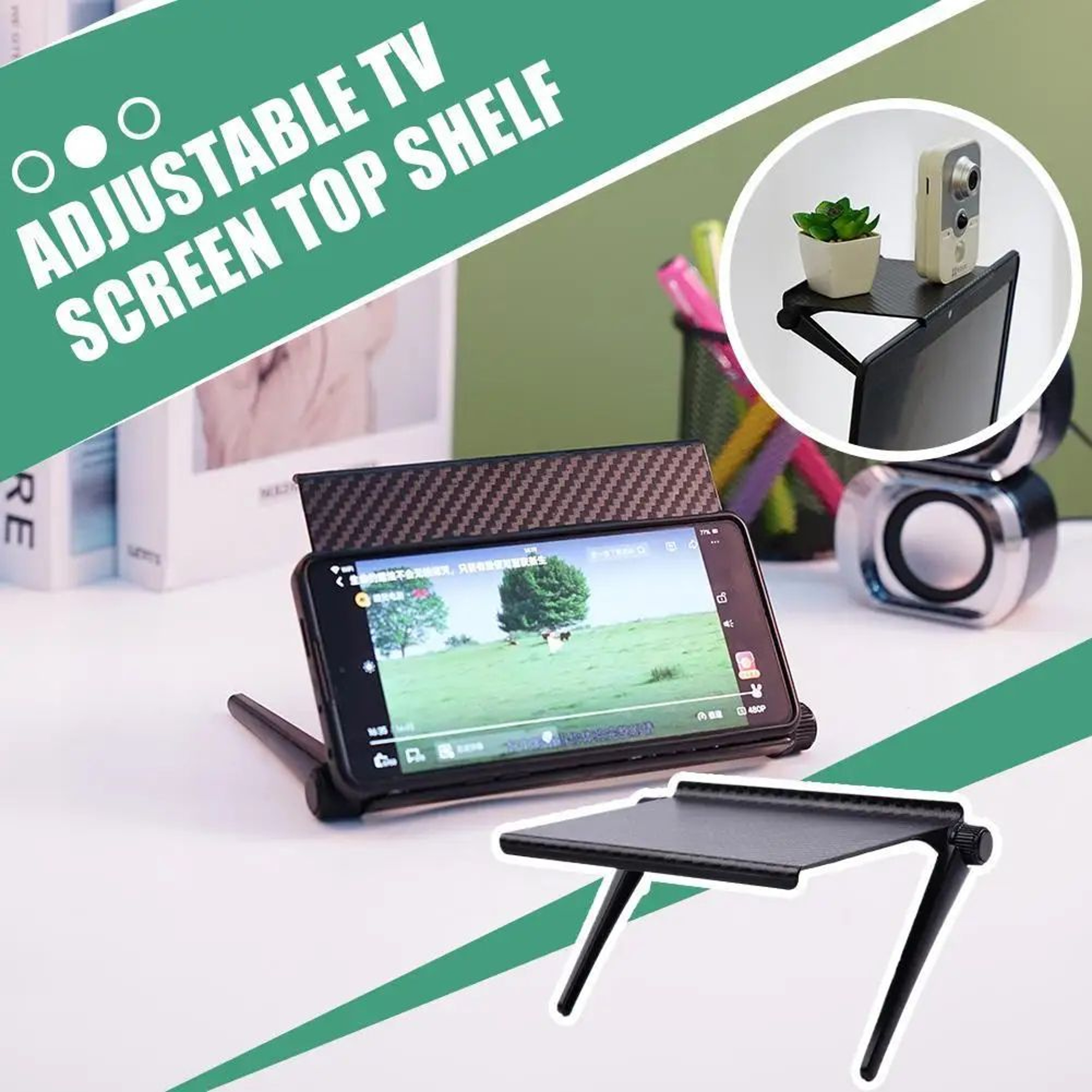 Adjustable Monitor Shelf Riser  SpaceSaving Monitor Top Shelf For TV  Desktop Organization 0
