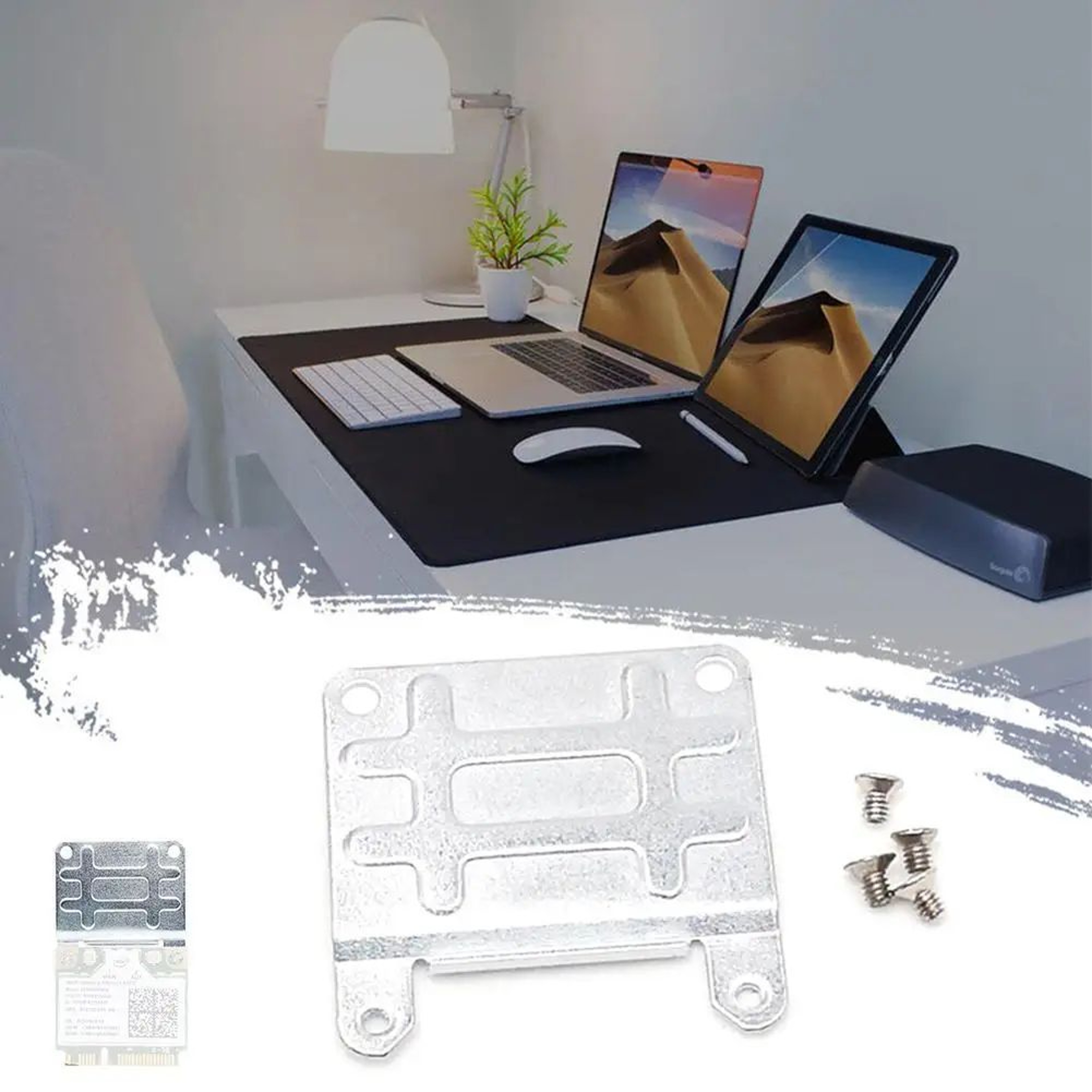 HighPrecision Mini PCIe Bracket Adapter  Full Height Metal Mount For WiFi  3G Cards 2