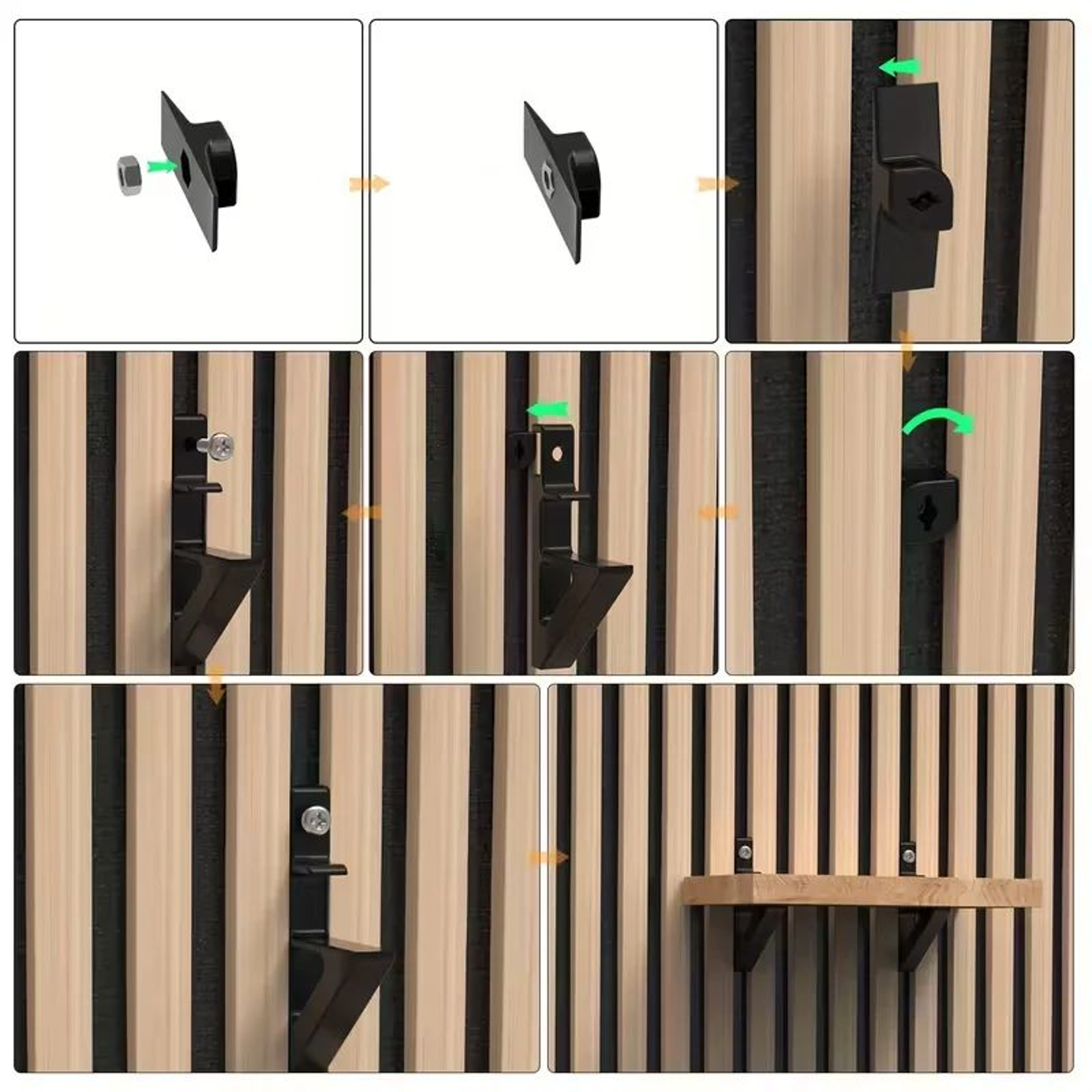 NoDrill Shelf  Acoustic Panel Mount Brackets  DamageFree Wall Mounting Clips Set 4pcs 2