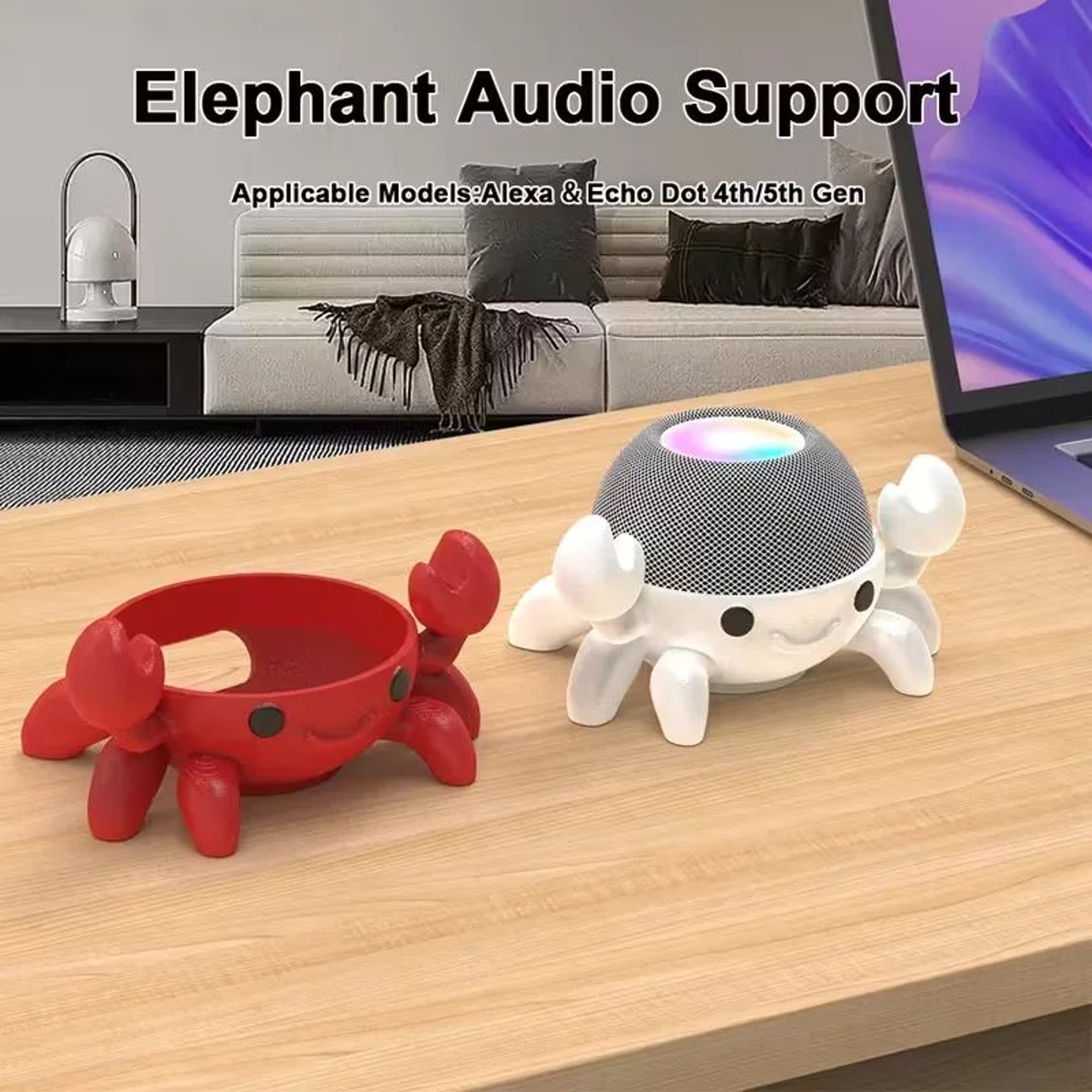 Crabby Buddy Echo Dot Stand  Cute  Stable Speaker Holder For Alexa Echo Dot 45 2
