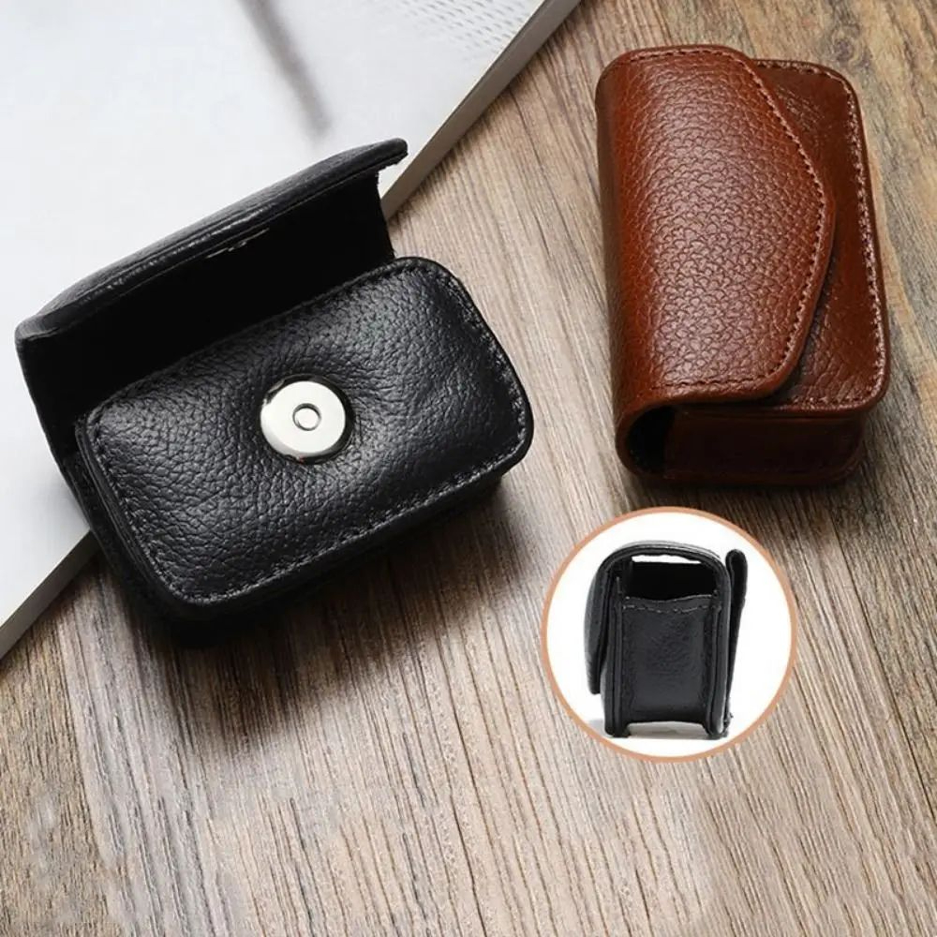 Portable Leather Belt Clip Glasses Case  Foldable Eyeglass Holder For Everyday Carry 1
