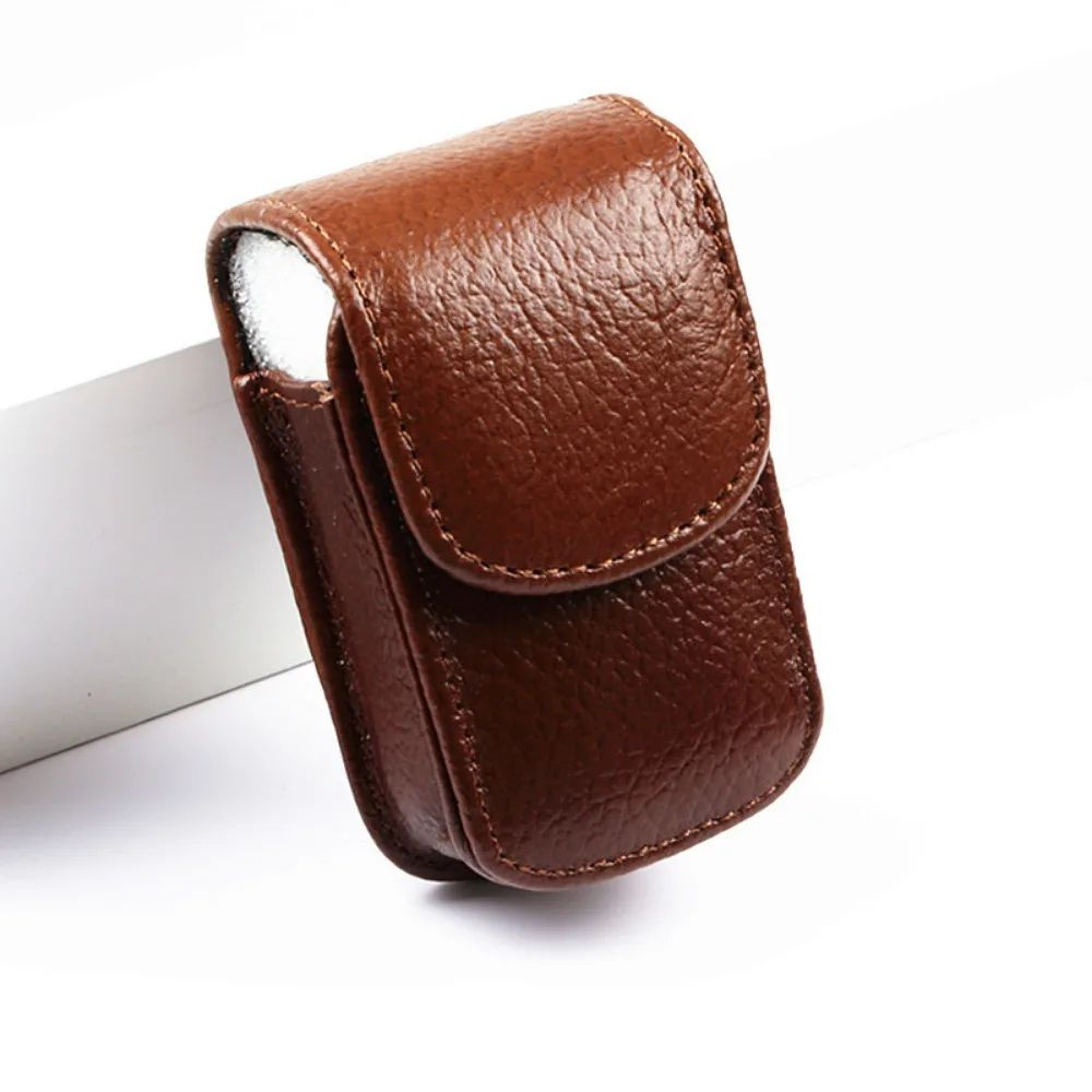 Portable Leather Belt Clip Glasses Case  Foldable Eyeglass Holder For Everyday Carry 8