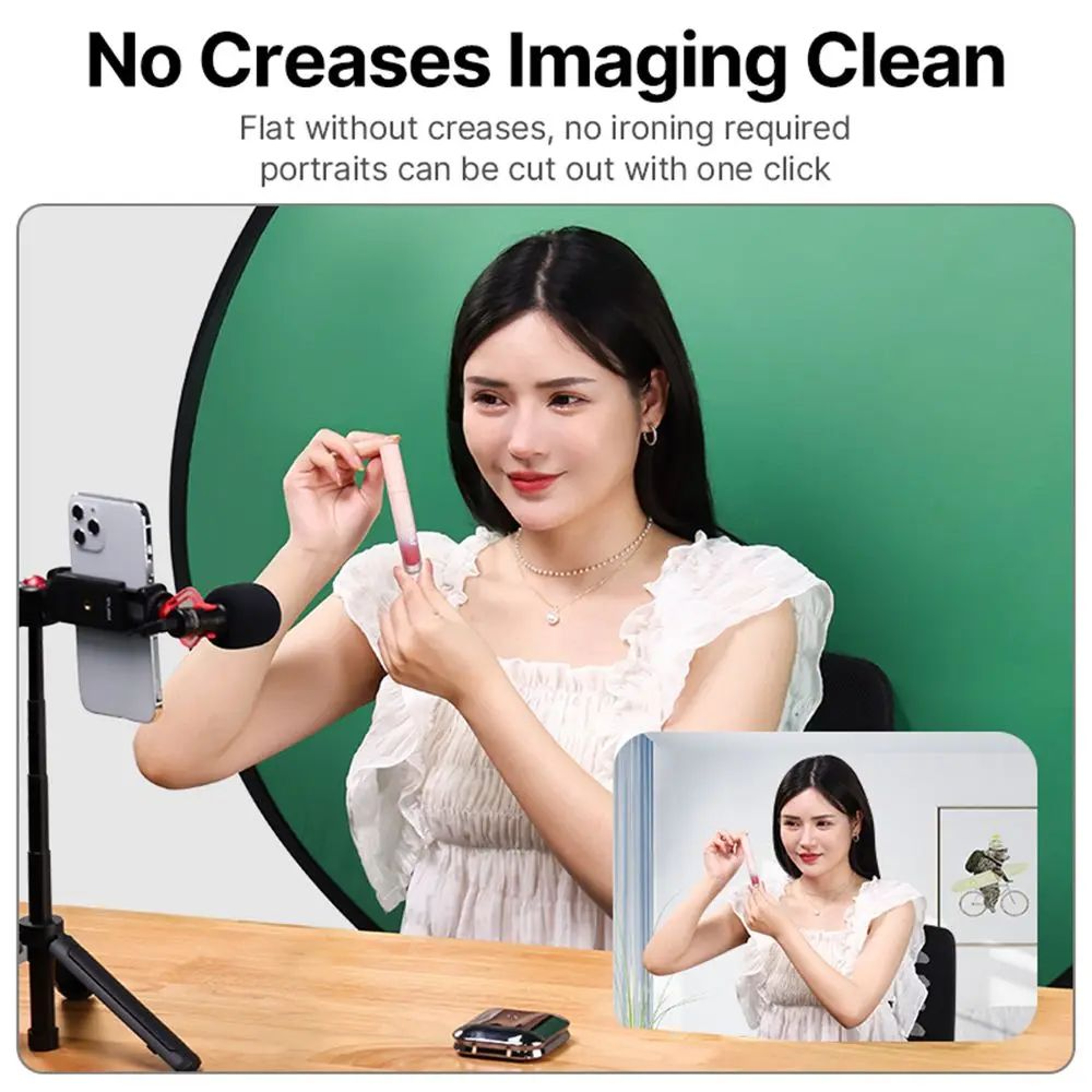 Green Screen Chair With DoubleSided Chromakey Backdrop For Streaming  Photography 3