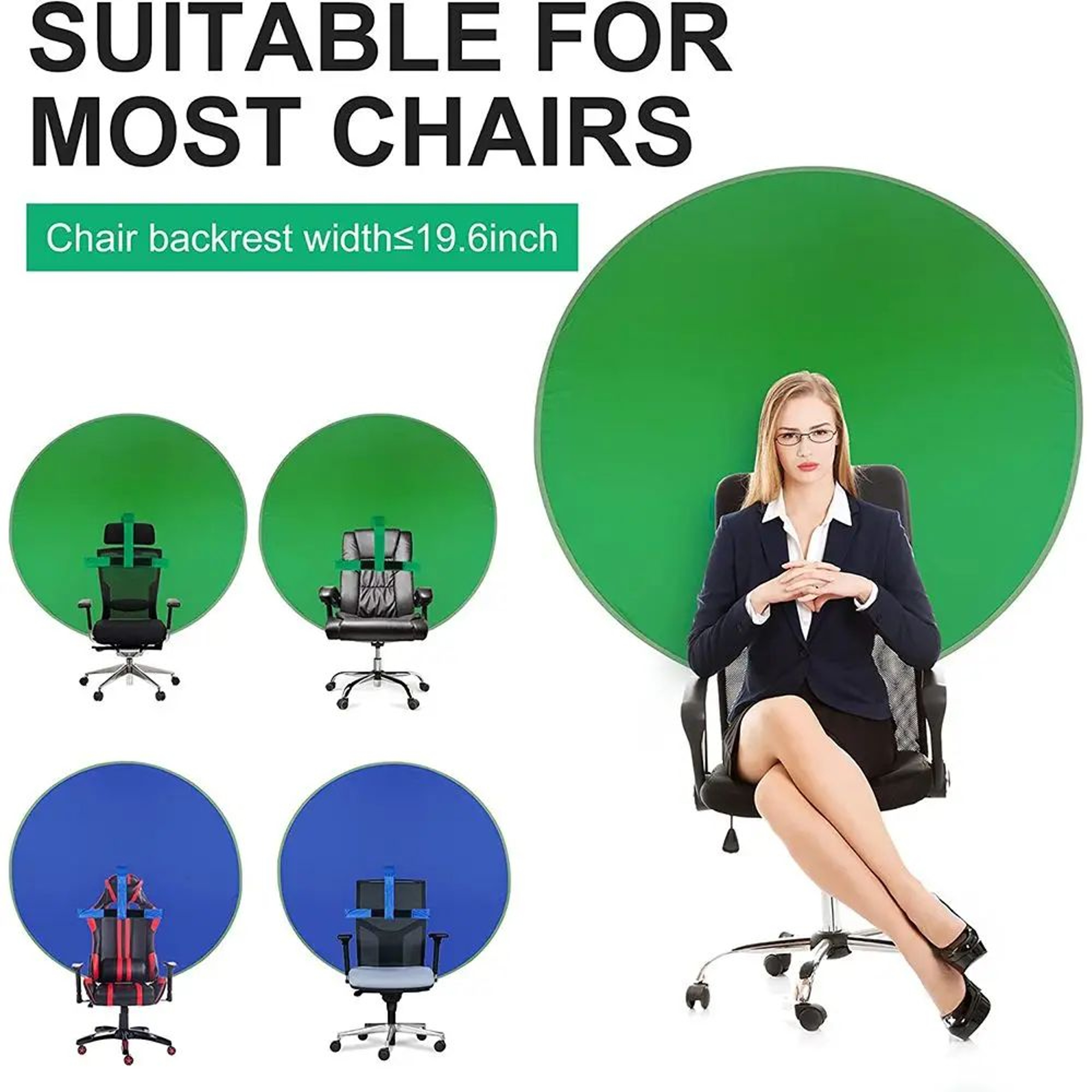 Green Screen Chair With DoubleSided Chromakey Backdrop For Streaming  Photography 4