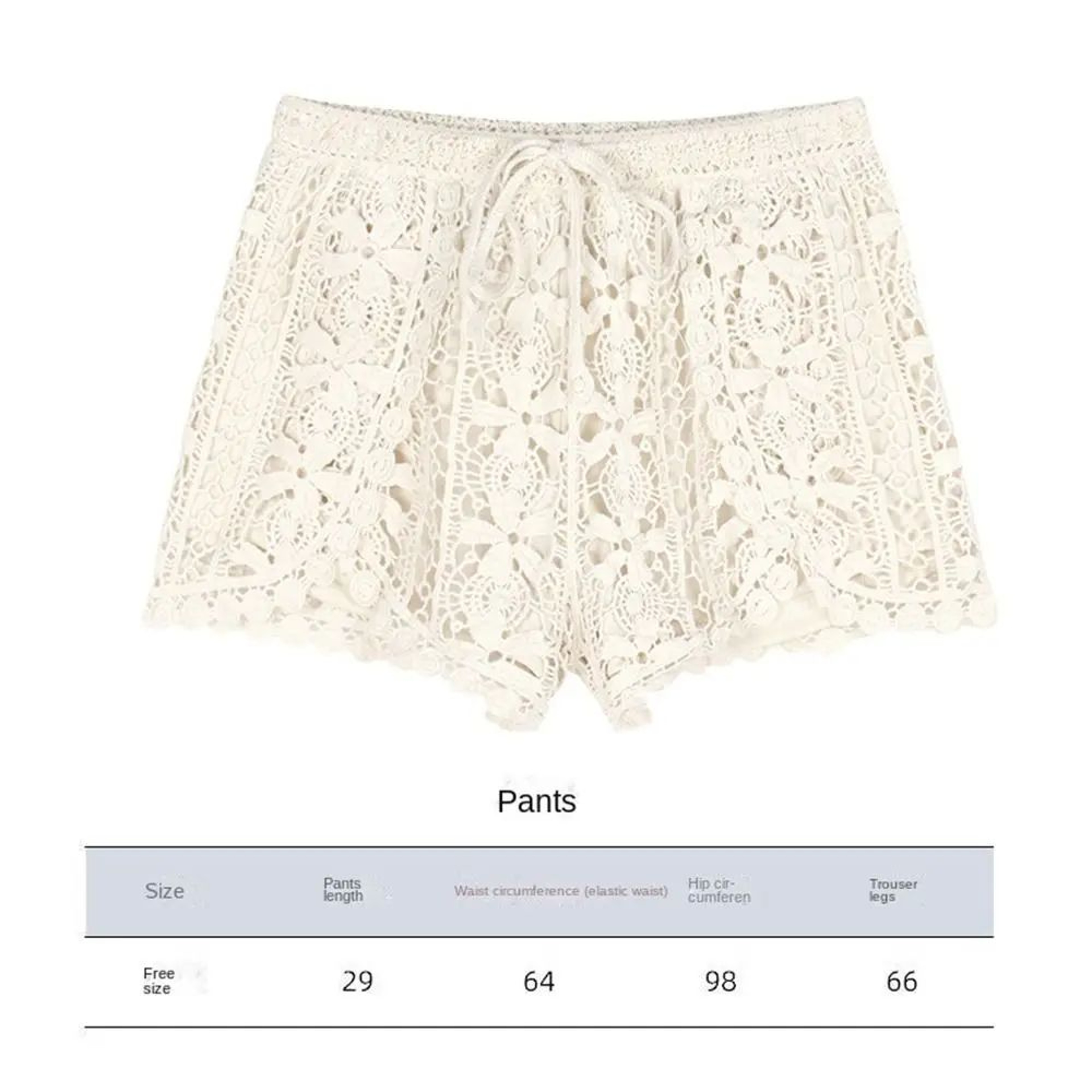 Boho Crochet High Waist Summer Shorts With LaceUp Detail 5