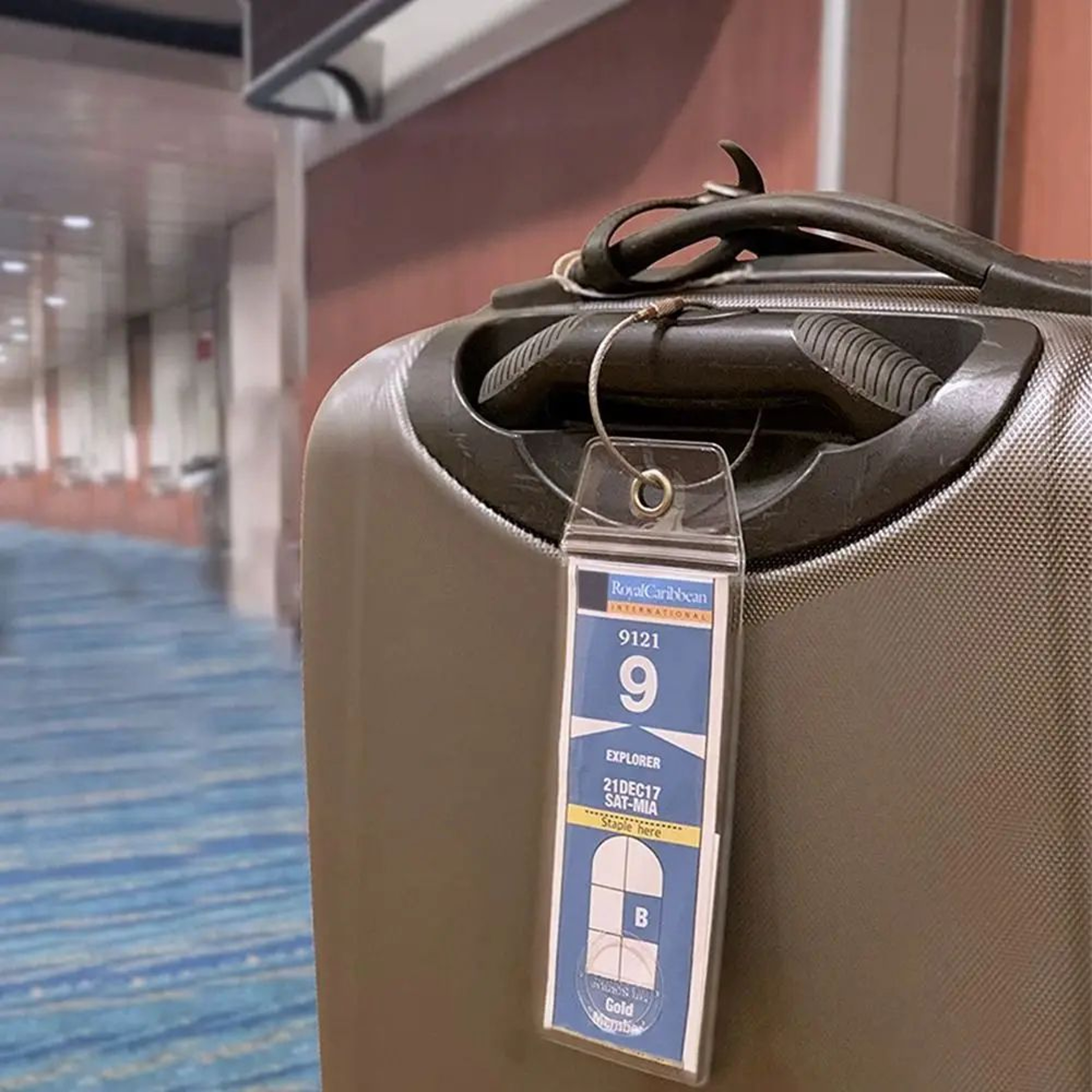 Secure Steel Loop Travel Luggage Tag Holder For Suitcases 4pcs 4