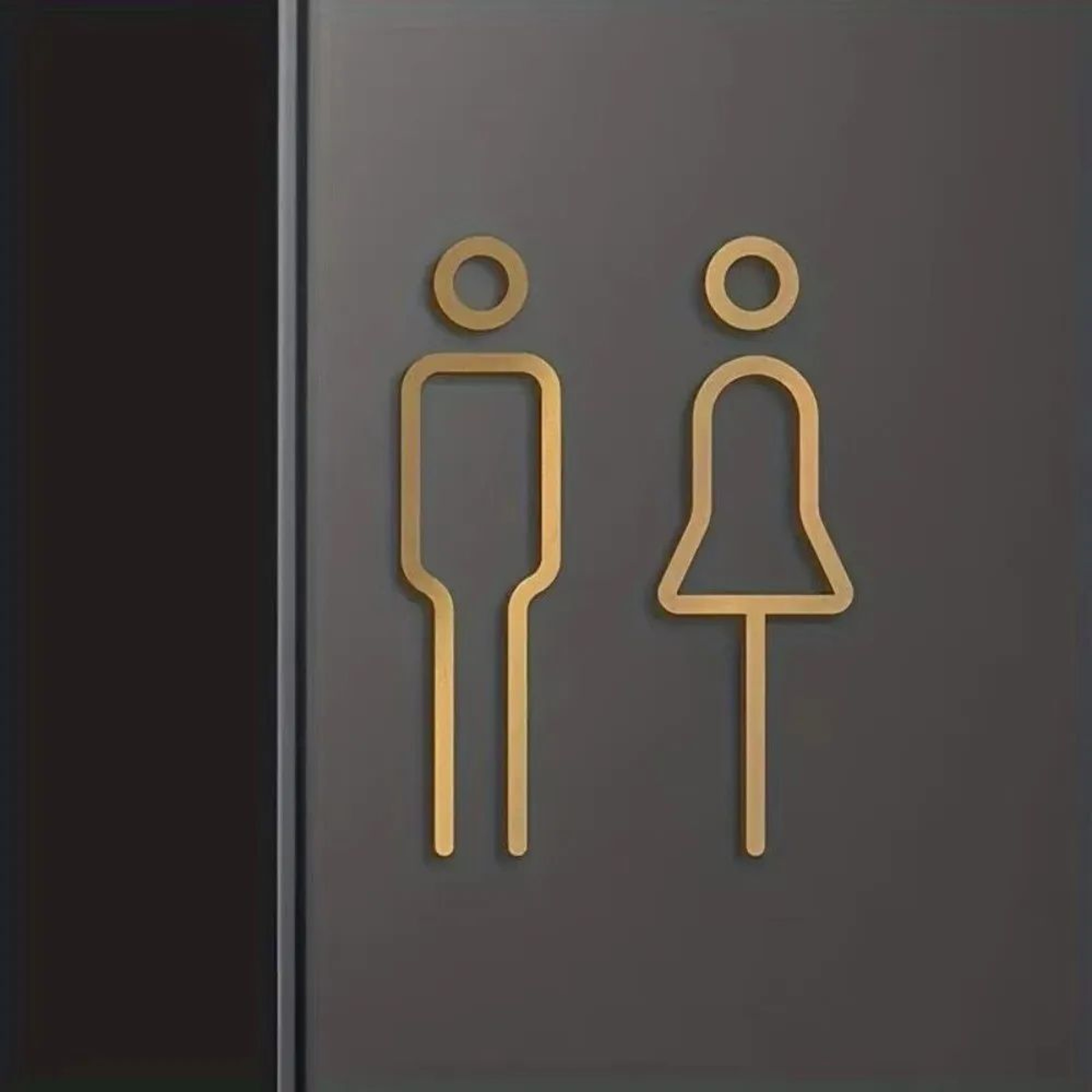Elegant Black Gold Restroom Door Sign And WC Sign 0