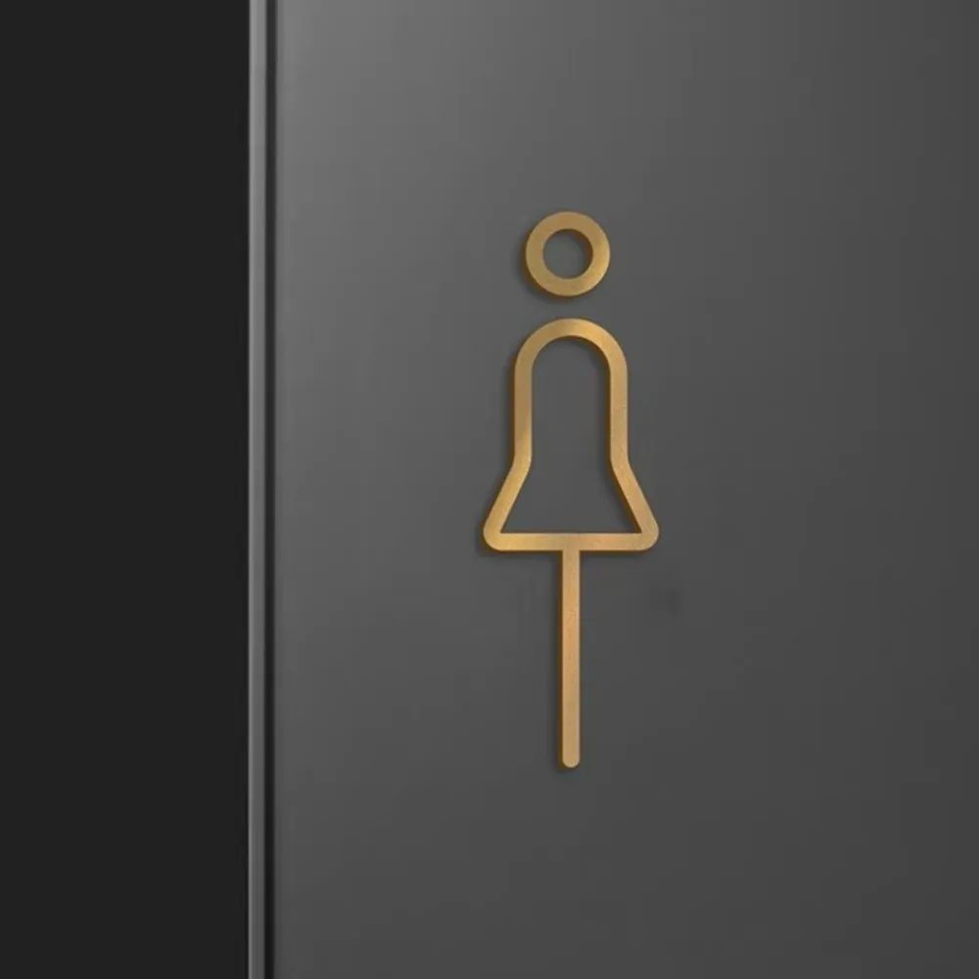 Elegant Black Gold Restroom Door Sign And WC Sign 2