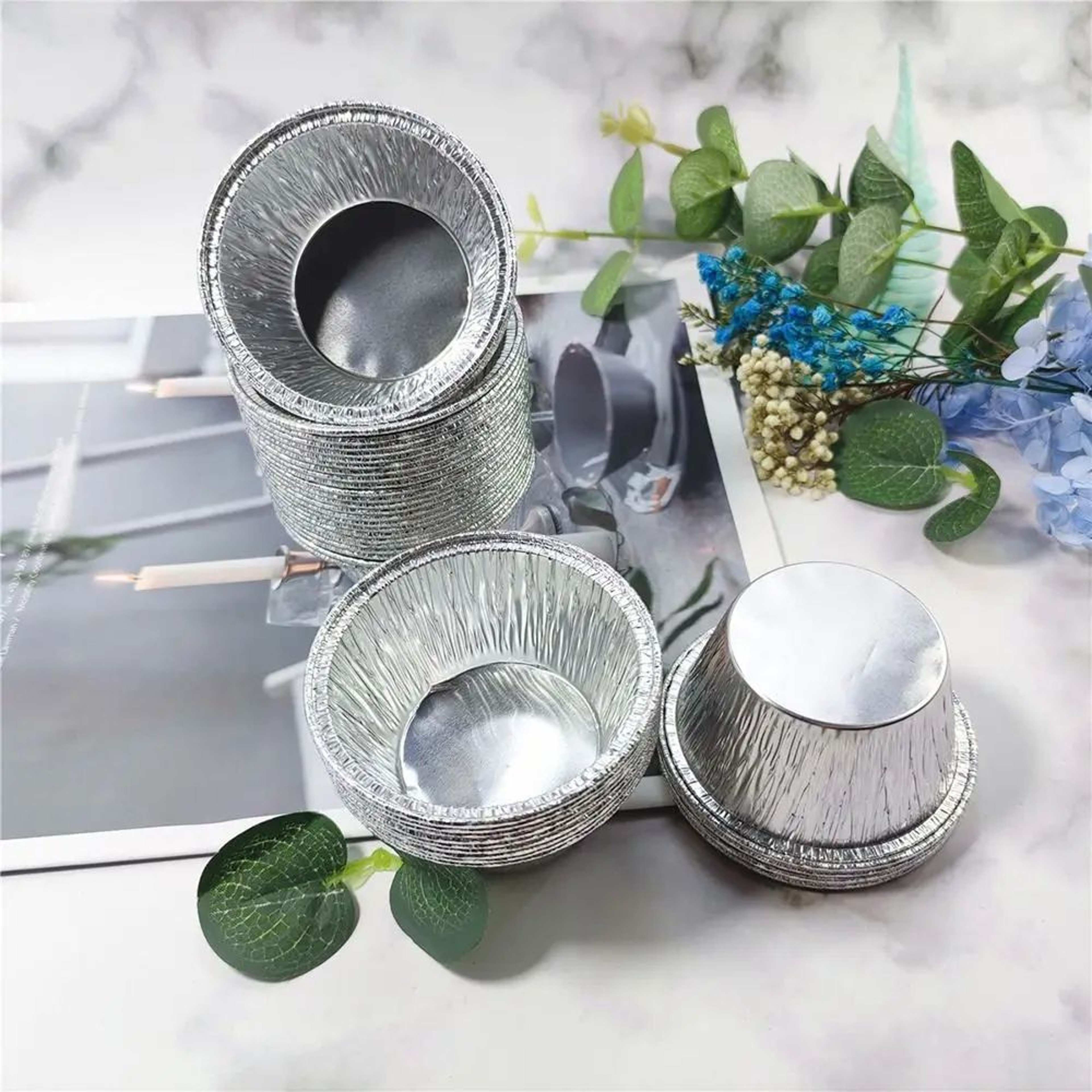 Premium Foil Cupcake Liners  NonStick Disposable Muffin Cups For Easy Baking  Elegant Presentation 0
