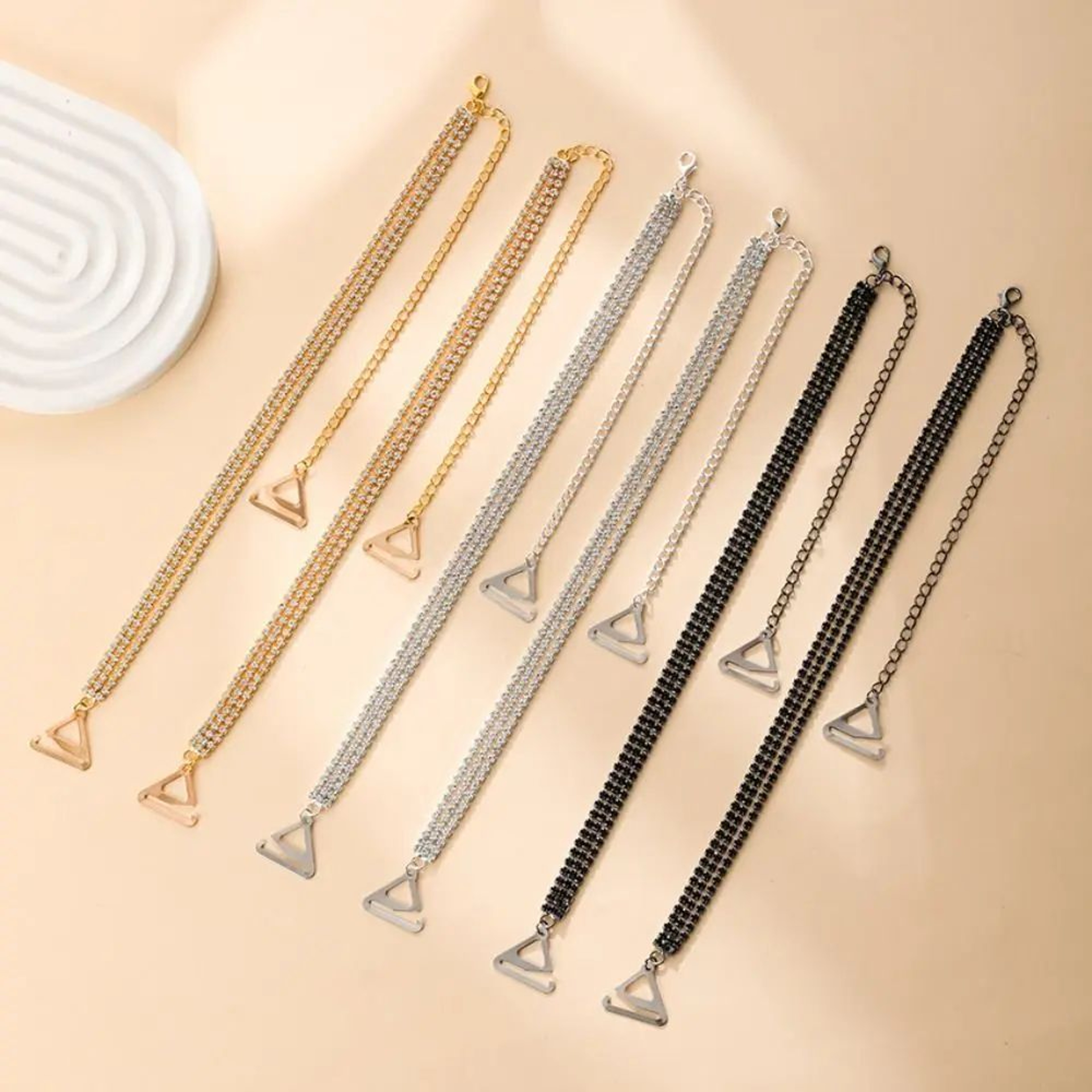 Elegant Rhinestone Bra Straps Adjustable AntiSlip Lingerie Accessory 0