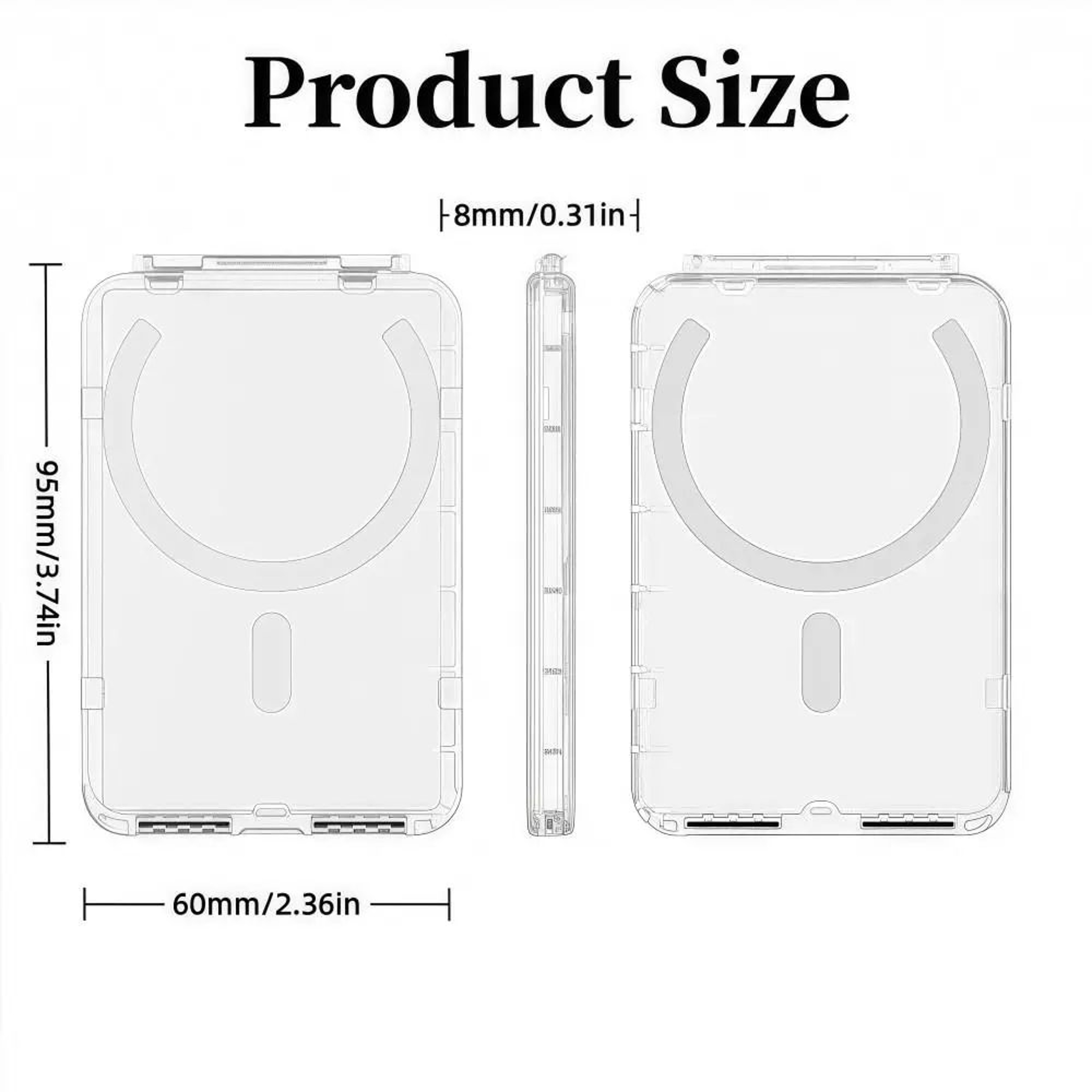 MagSafe Clear Magnetic Card Holder With Stand  Slim Transparent Card Sleeve For IPhone 1