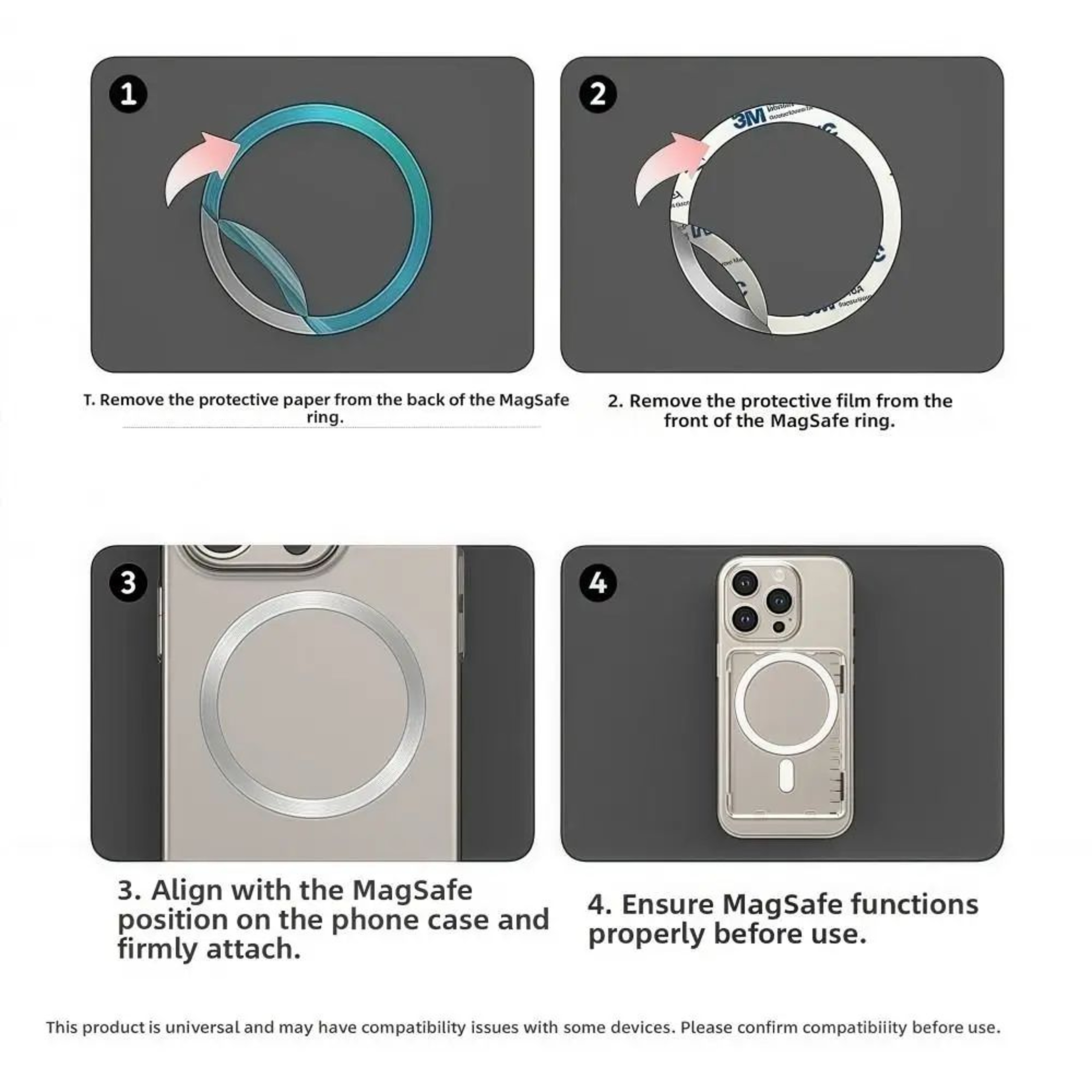 MagSafe Clear Magnetic Card Holder With Stand  Slim Transparent Card Sleeve For IPhone 3