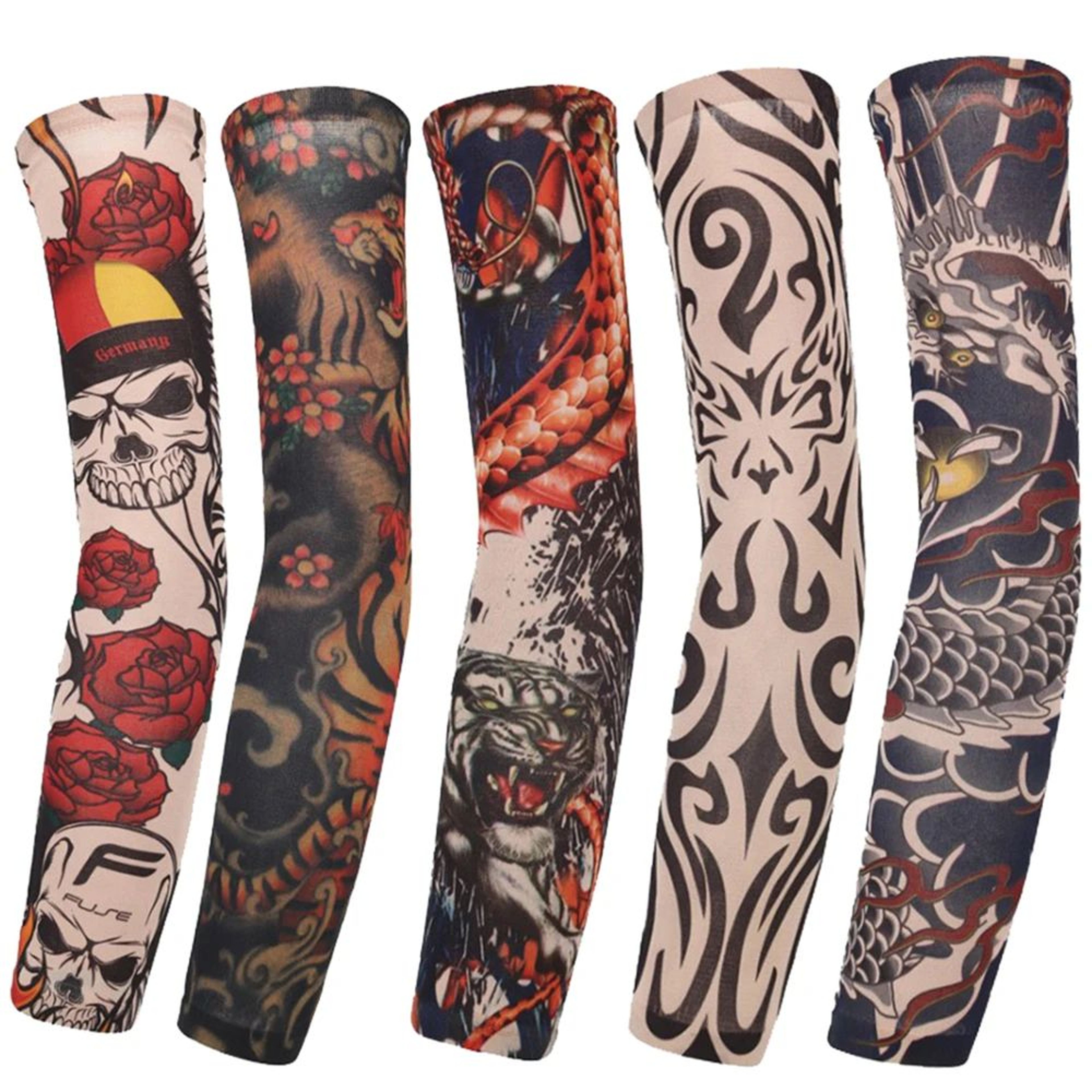Floral Tattoo UV Protection Arm Sleeves For Cooling  Outdoor Comfort 0