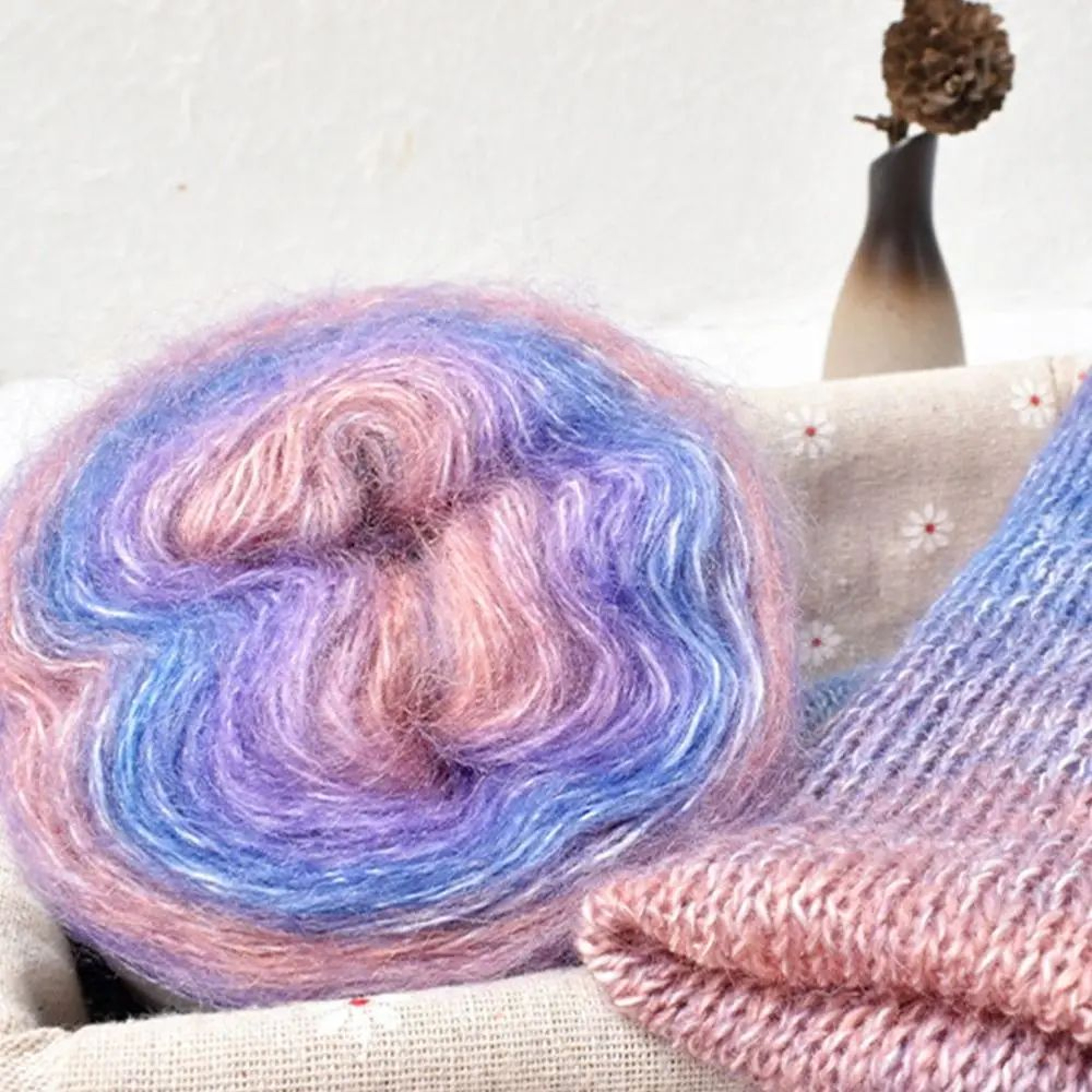 Rainbow Gradient Cake Yarn  Soft Cotton Blend Crochet Yarn For Lightweight Summer Creations 5