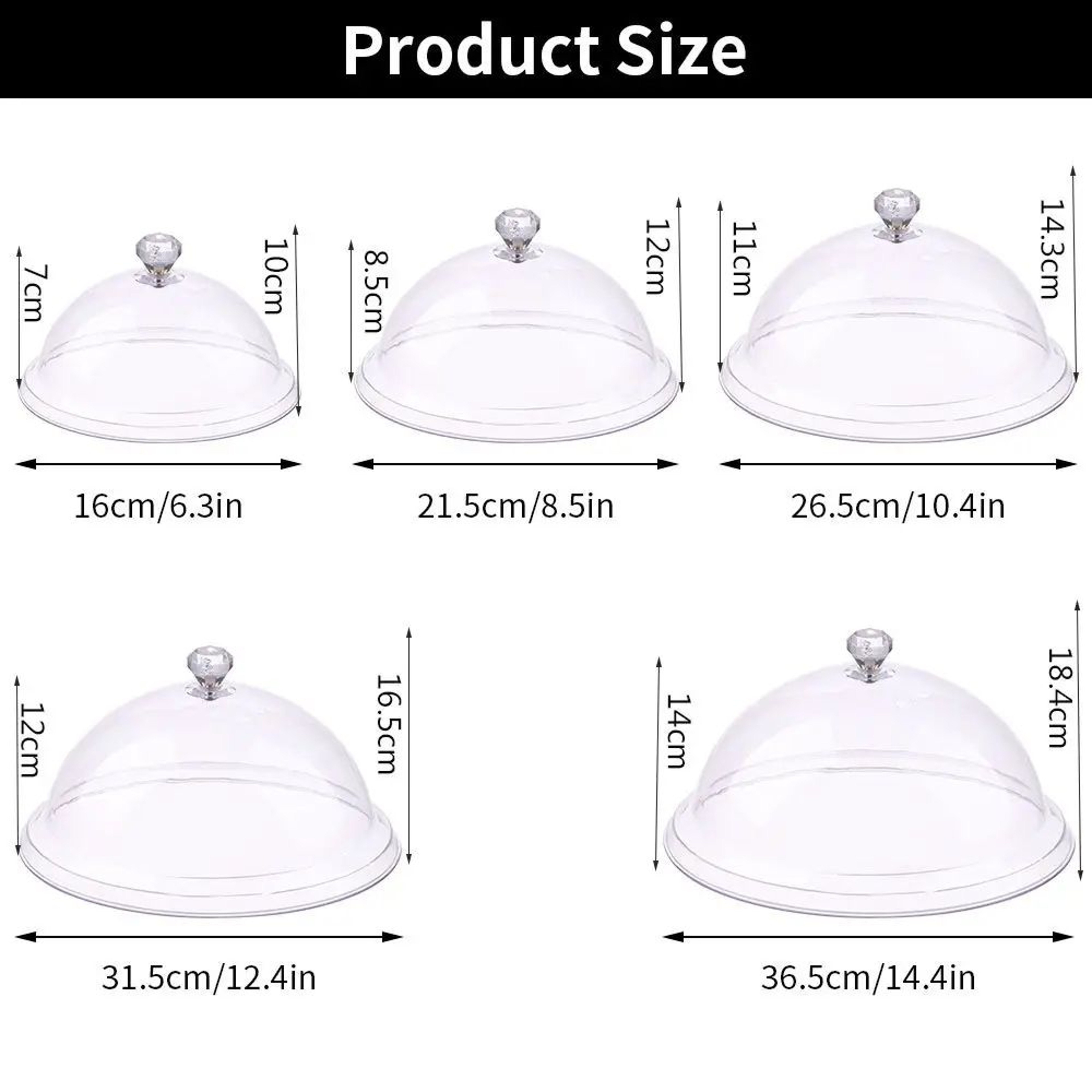Elegant Acrylic Cake Stand With Cover  Dustproof Dessert Display Dome 4