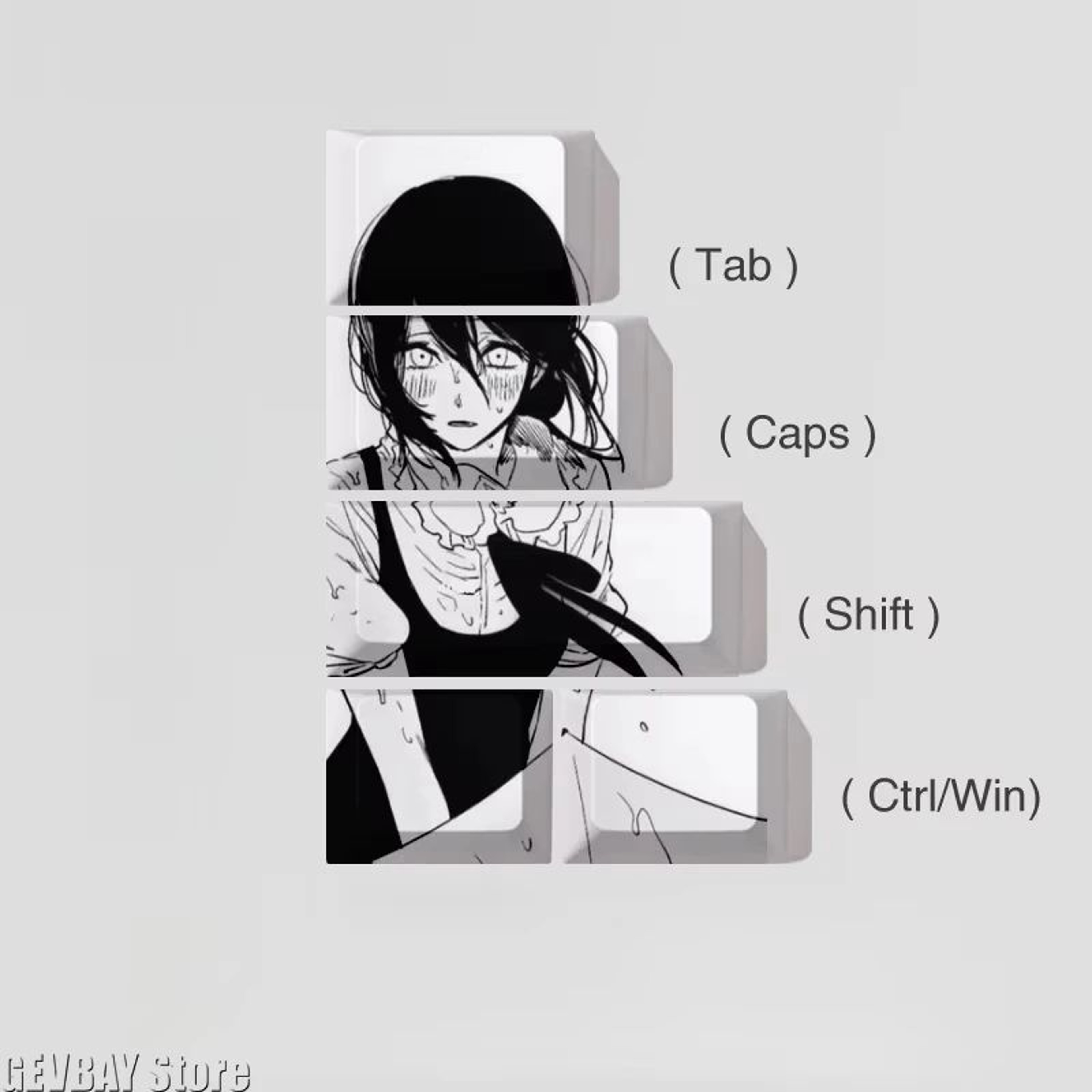 Reze Anime Keycaps Set  Premium PBT Chainsaw Man Mechanical Keyboard Keycaps 1