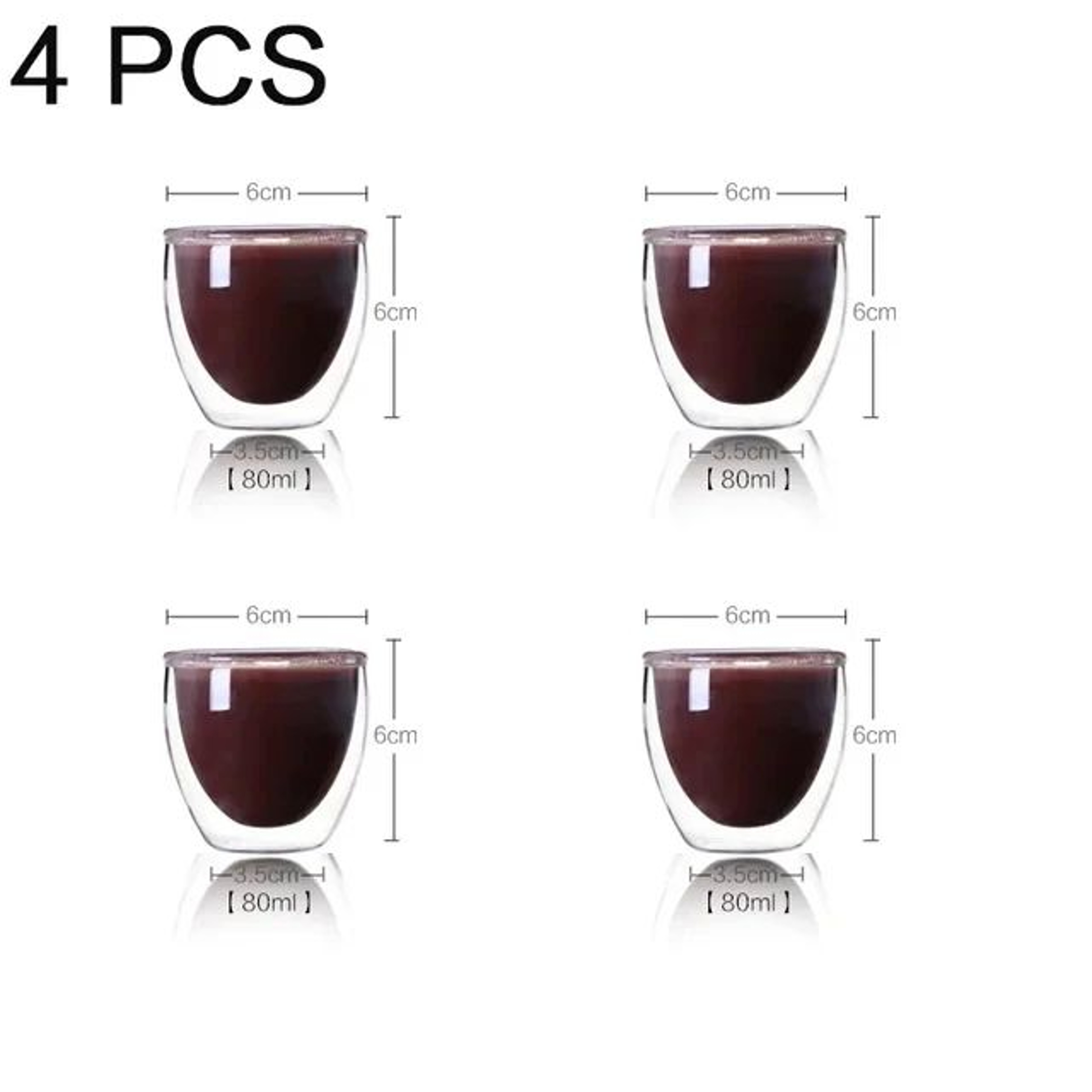 Double Wall Insulated Glass Cup For Espresso Tea  Whisky 6