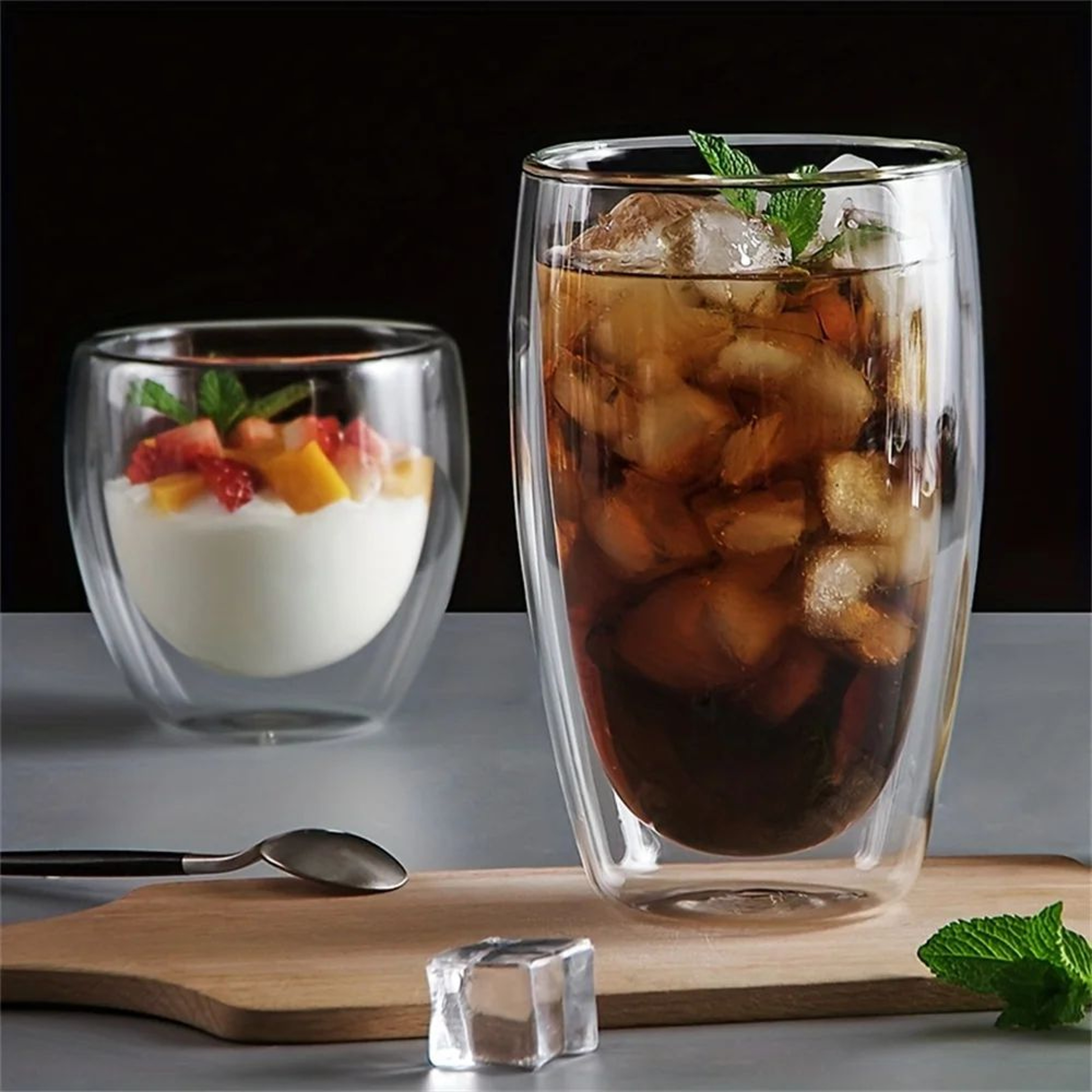 Double Wall Insulated Glass Espresso Cups Set  Thermal Coffee  Latte Mugs 6Piece 4