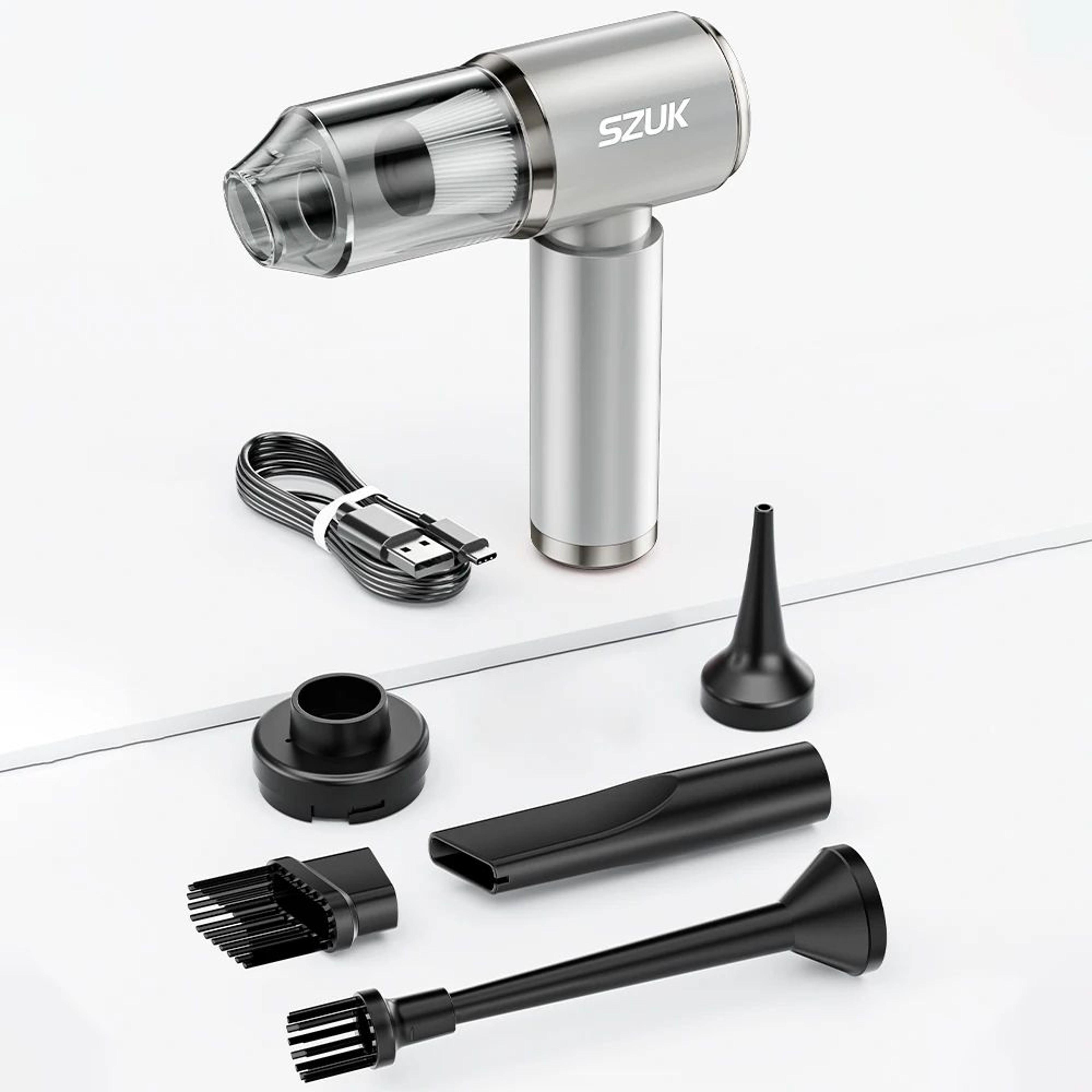 SZUK Cordless Car Vacuum Cleaner  Portable HighSuction Handheld Mini Vacuum For Car Home  Keyboard 8