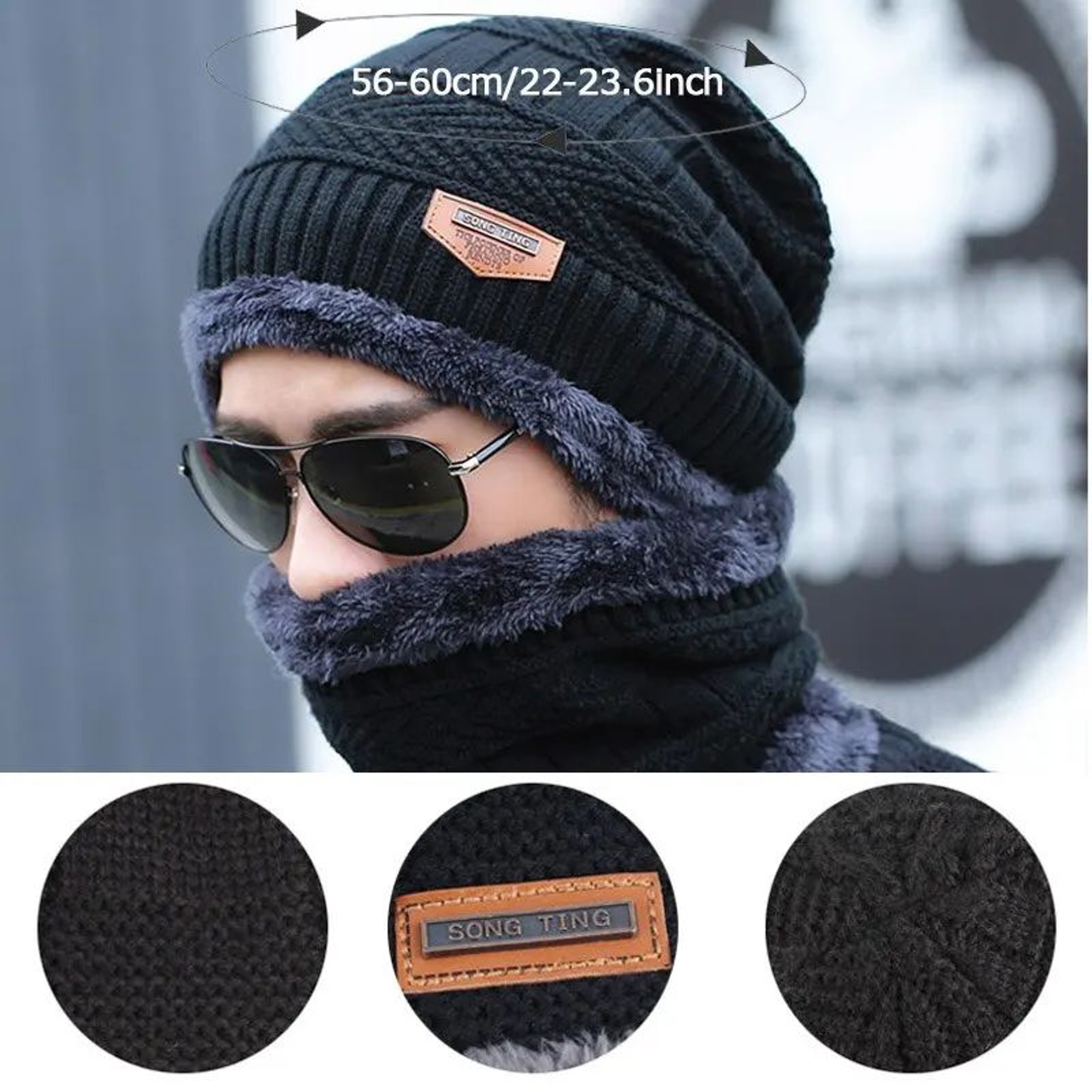 ArcticShield Winter Fleece Hat  Neck Warmer Beanie For Skiing Cycling  Cold Weather Protection 4