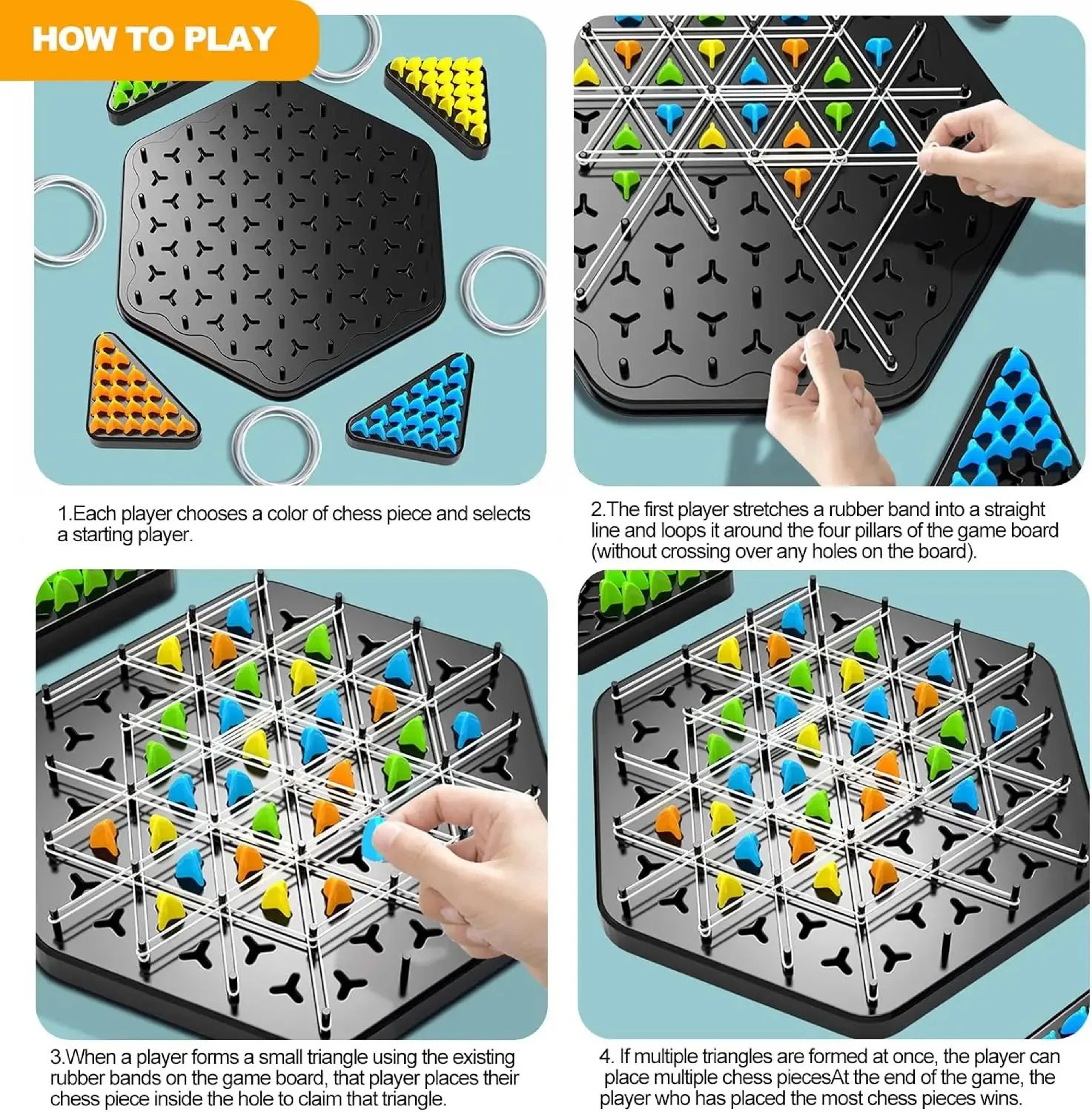 Chain Triangle Chess Strategy Board Game For Kids And Adults 5