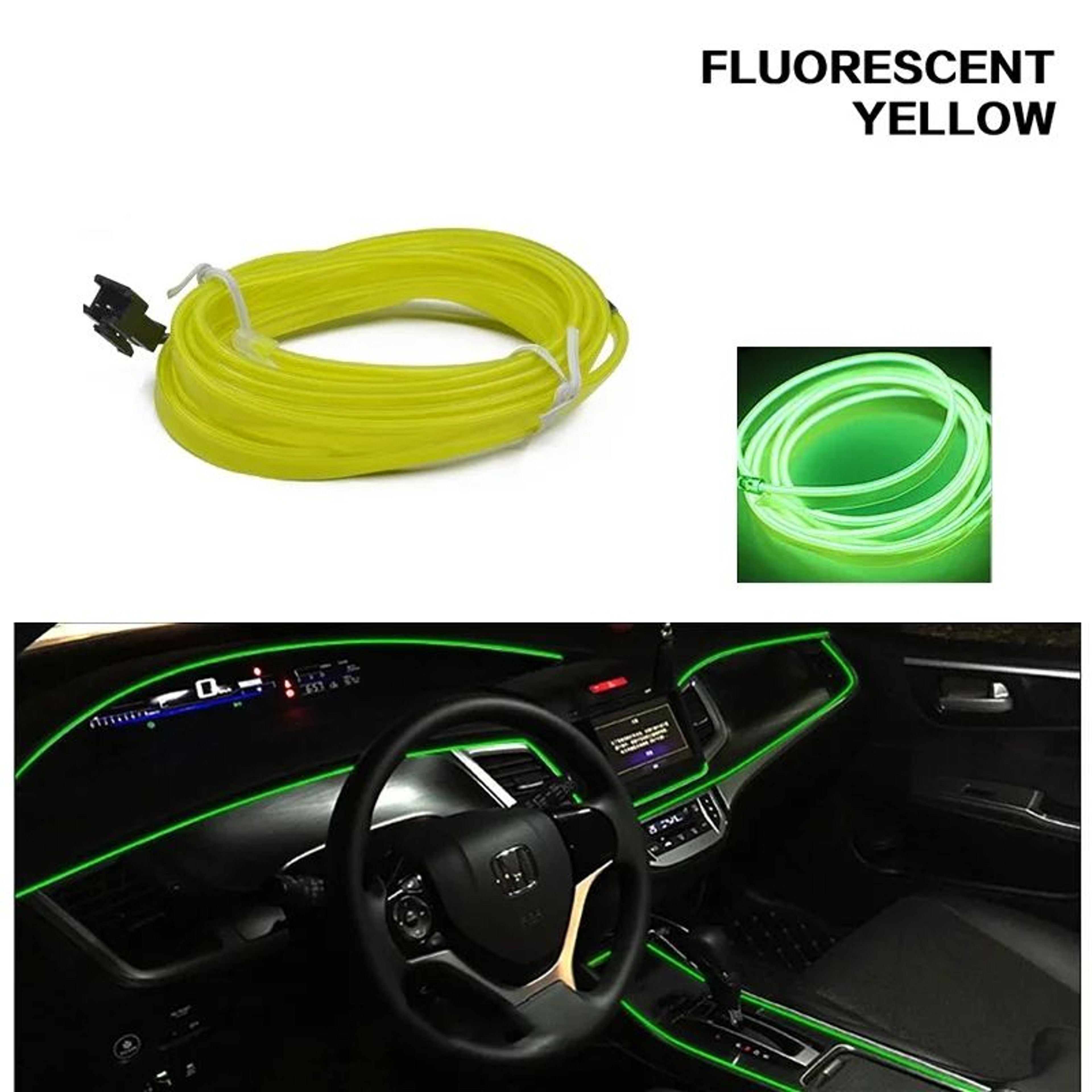 GlowDrive LED Car Interior Lights Ambient Dashboard Strip Kit 15
