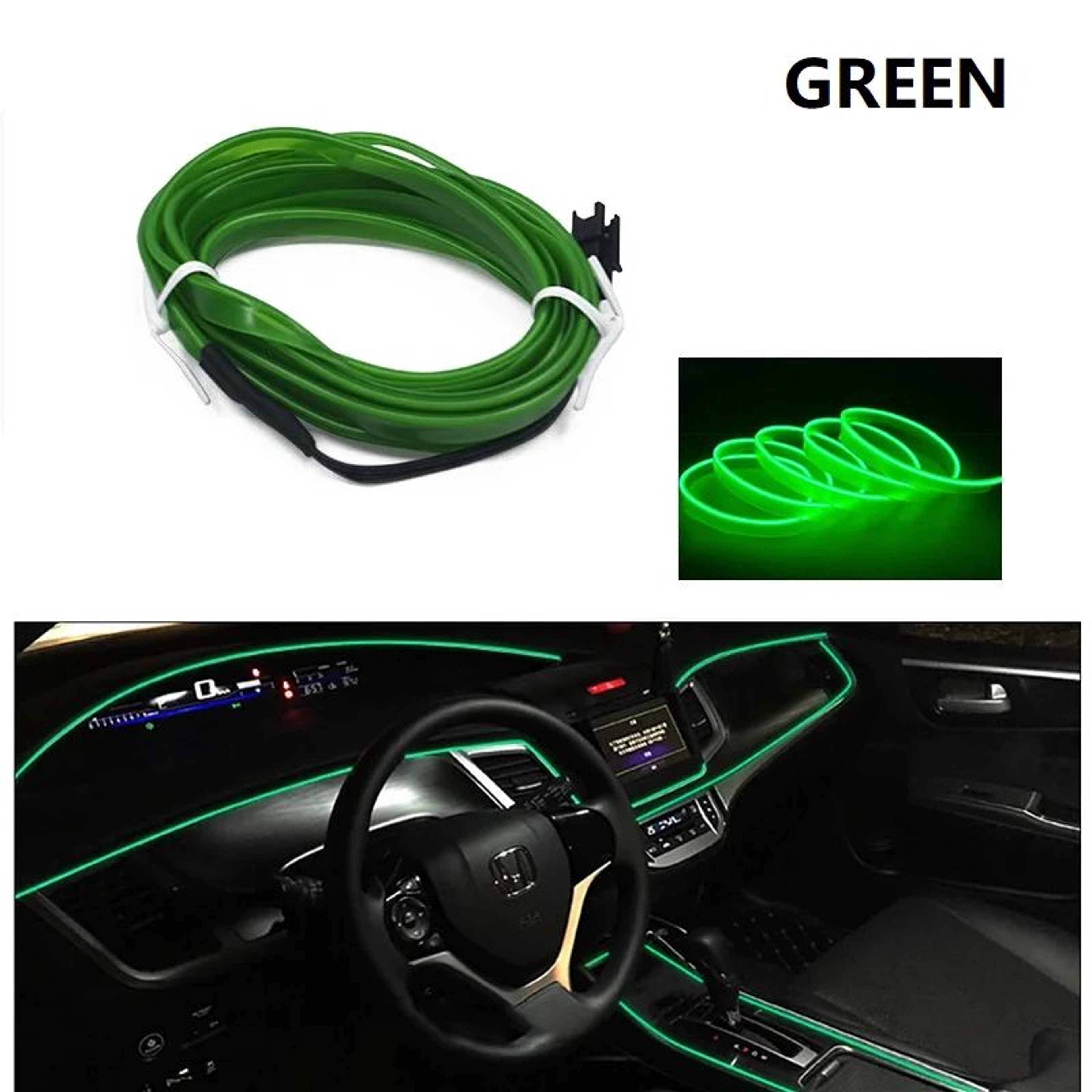 GlowDrive LED Car Interior Lights Ambient Dashboard Strip Kit 8