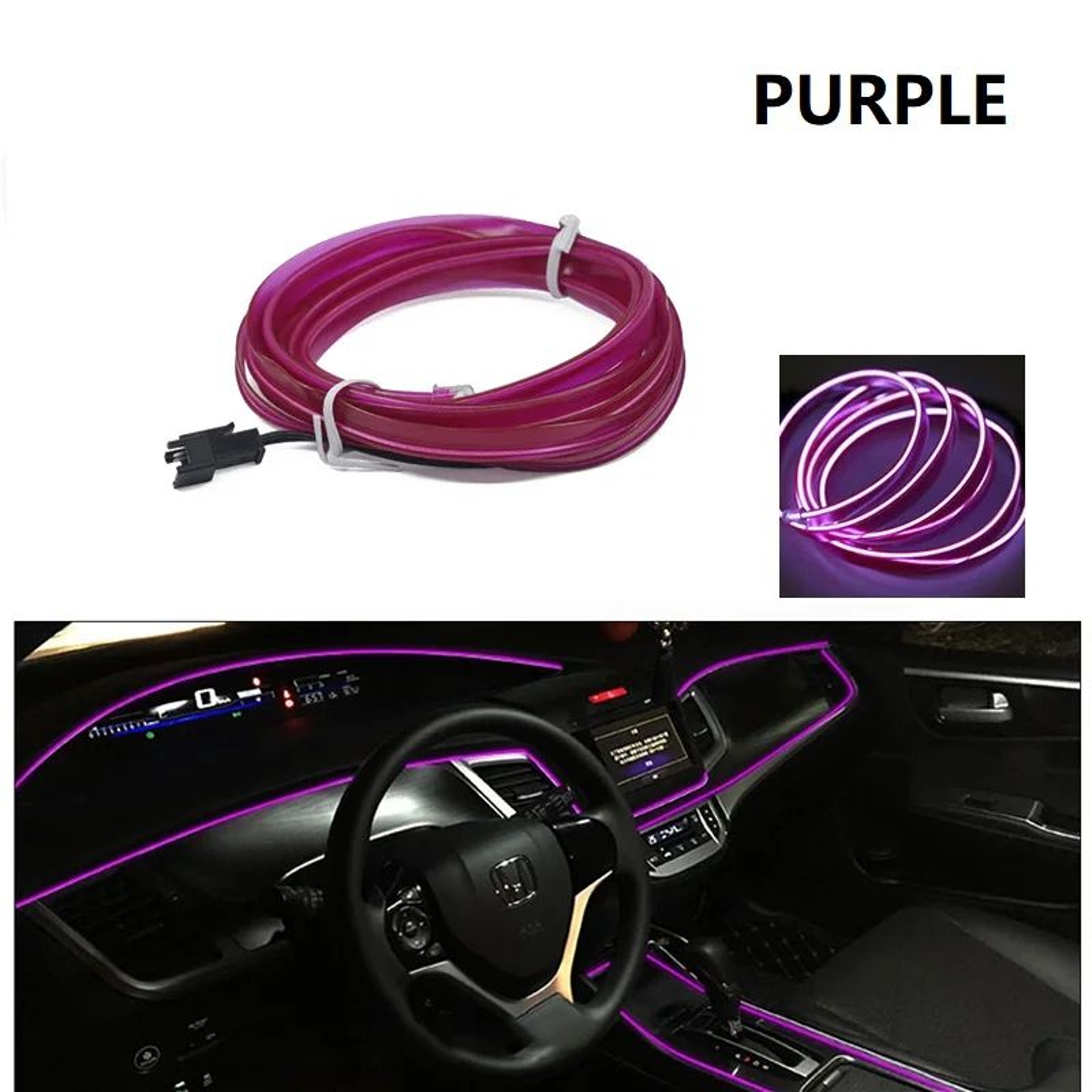 GlowDrive LED Car Interior Lights Ambient Dashboard Strip Kit 10