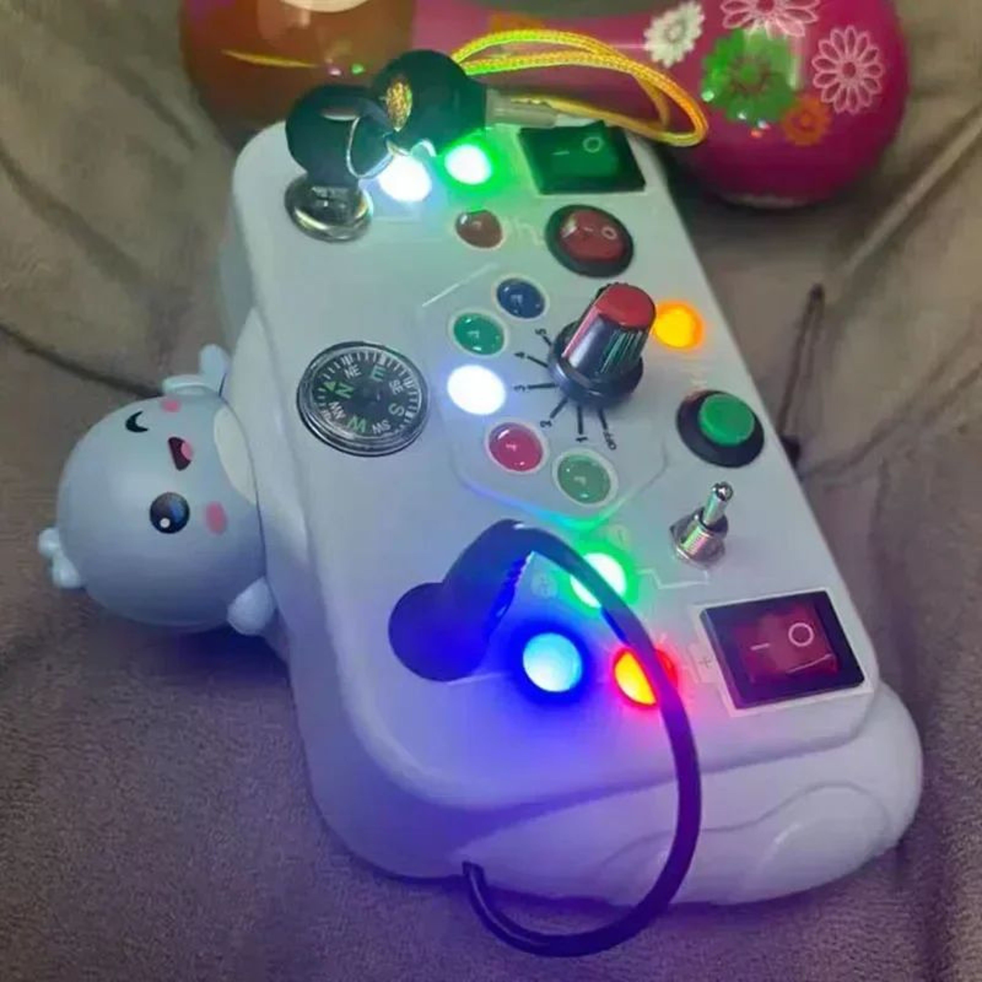 Montessori LED Busy Board For Toddlers  Sensory Travel Toy With Light Switch Activities 2