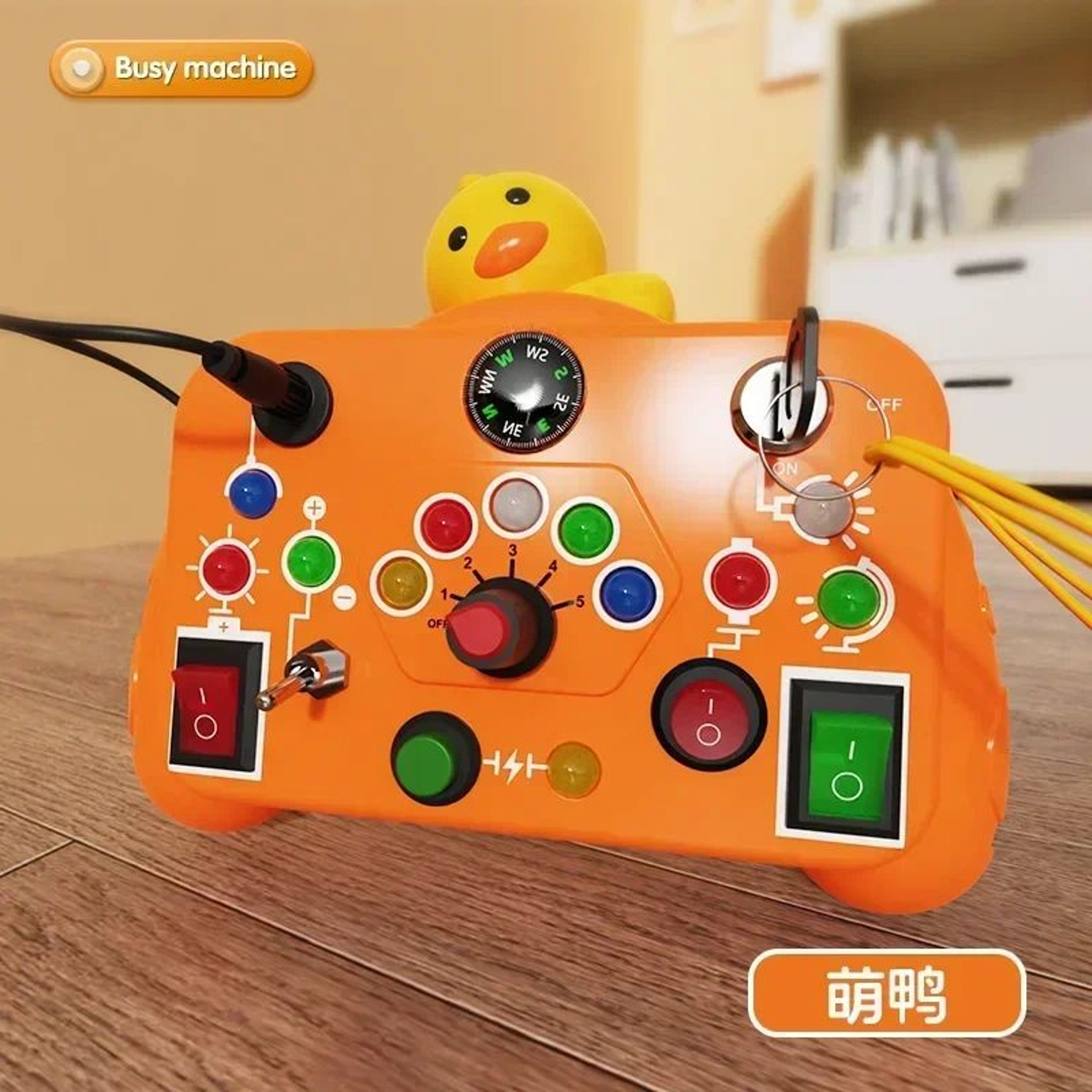 Montessori LED Busy Board For Toddlers  Sensory Travel Toy With Light Switch Activities 11
