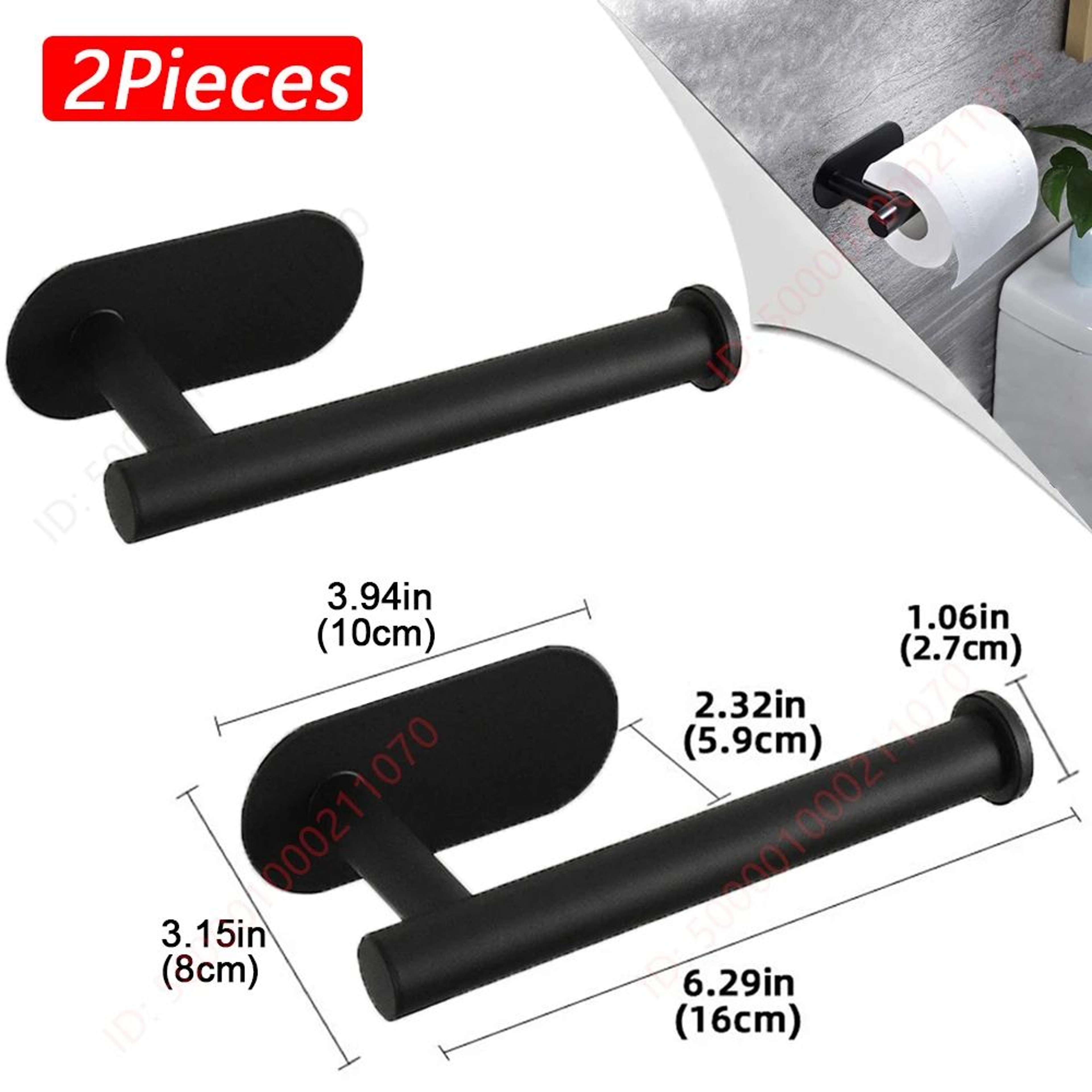 Modern Stainless Steel Adhesive Toilet Paper Holder  Wall Mounted Paper Towel Rack 9