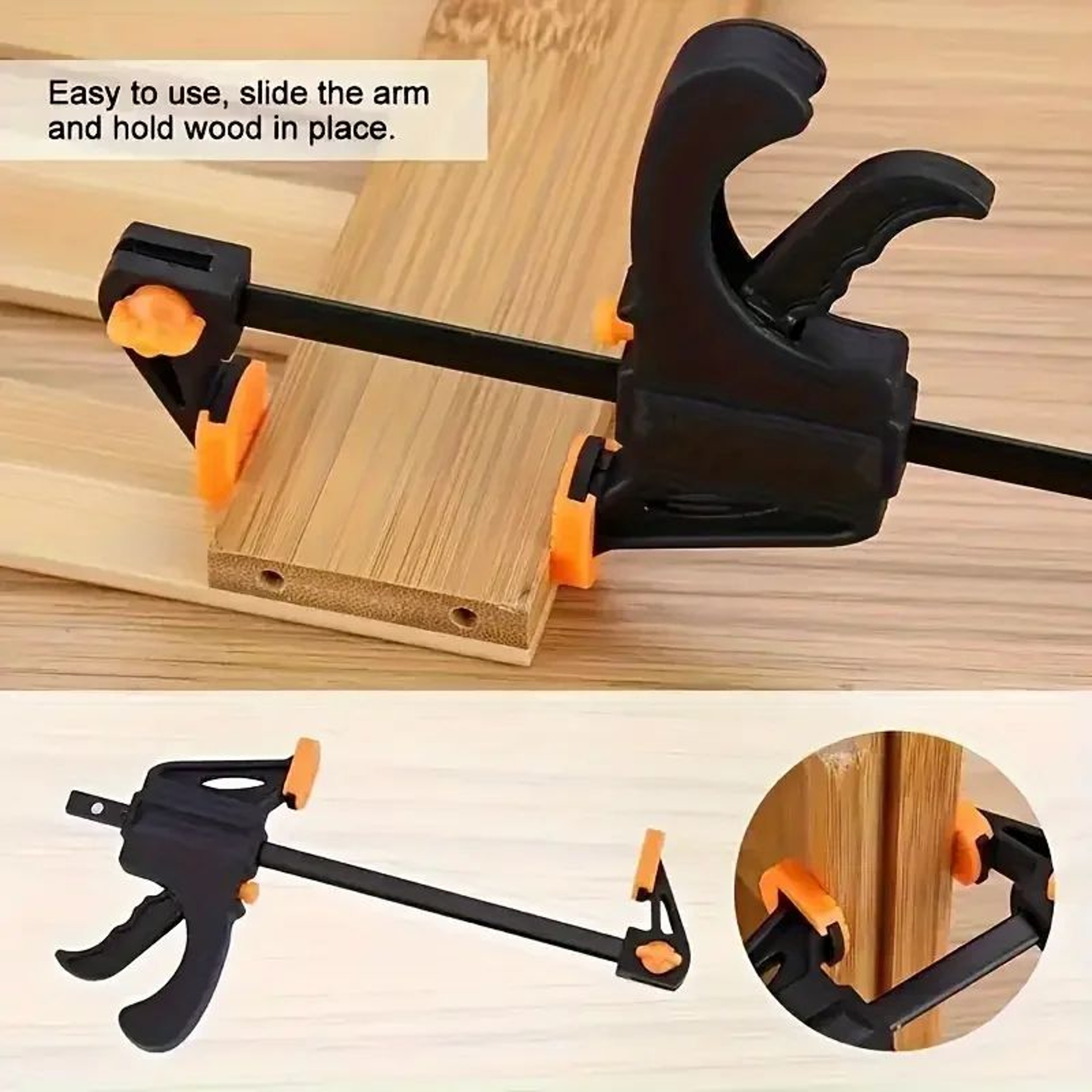 QuickGrip F Clamp Set  HeavyDuty Quick Release Woodworking Clamp Kit 3